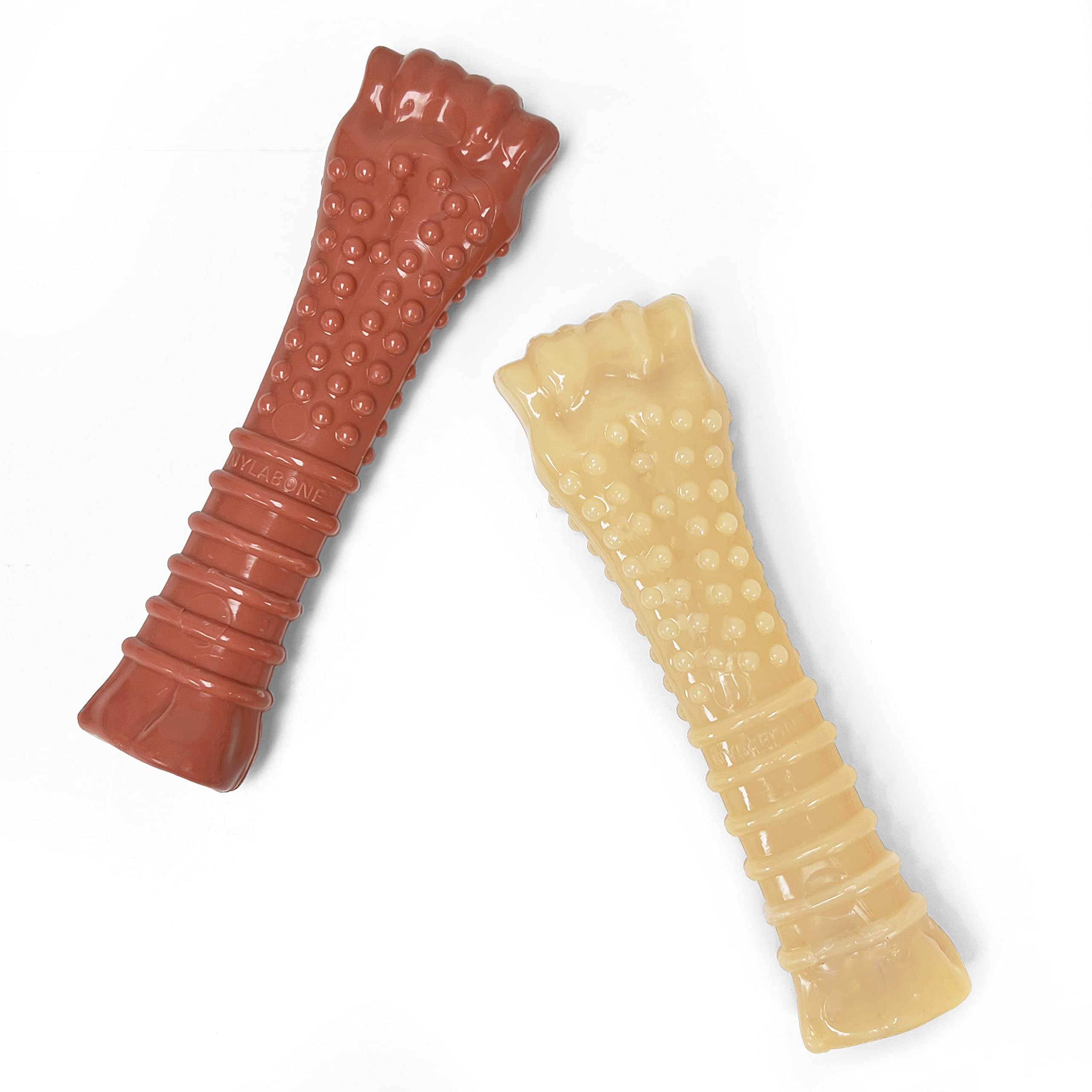 Nylabone Power Chew Dog Chew Toys For Aggressive Chewers Bundle Original And Bacon Flavors X-Large