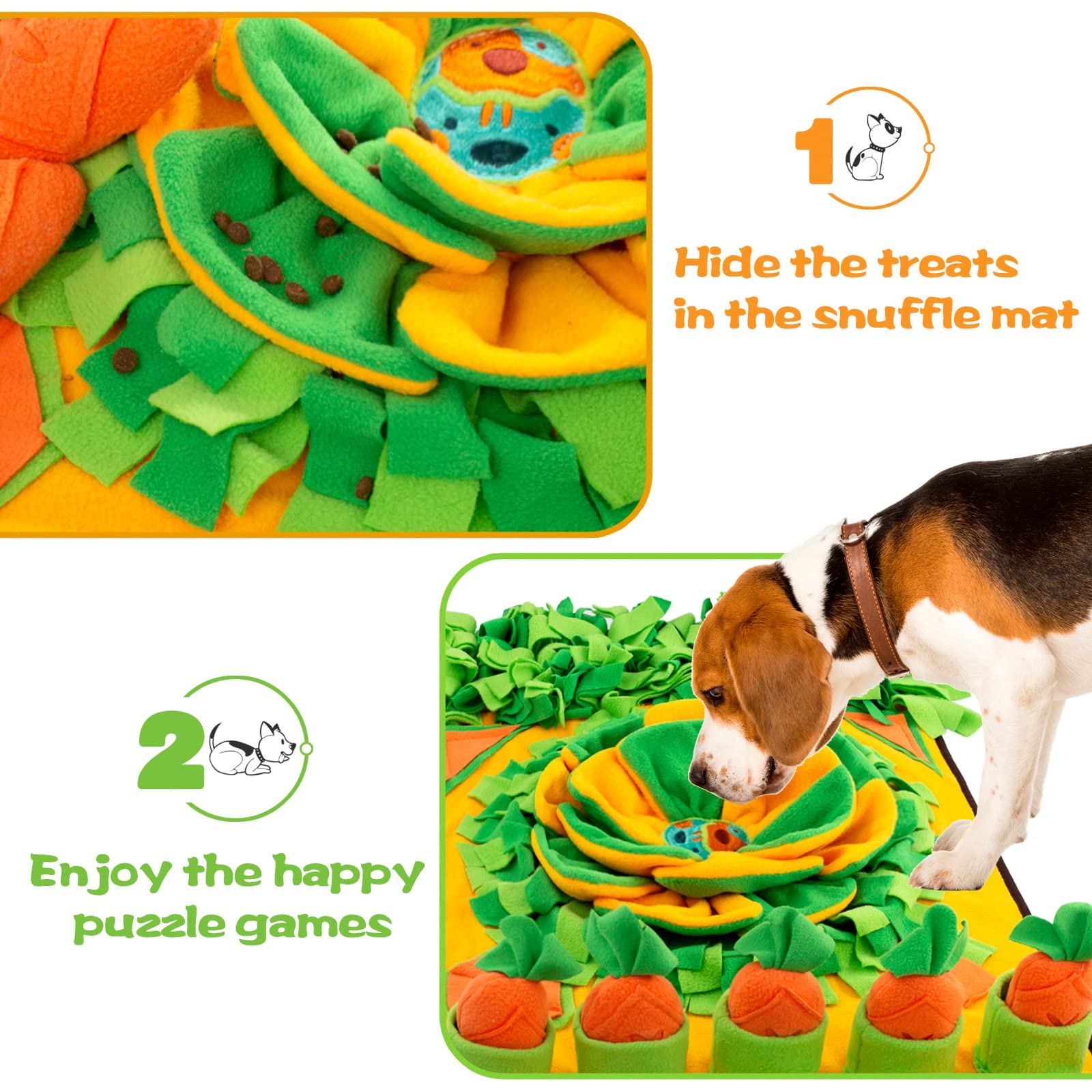ZMUBB Pet Snuffle Mat for Dogs Sniff Mat Nosework Feeding Mat Slow Feeder Interactive Dog Puzzle Toys for Training and Stress Re