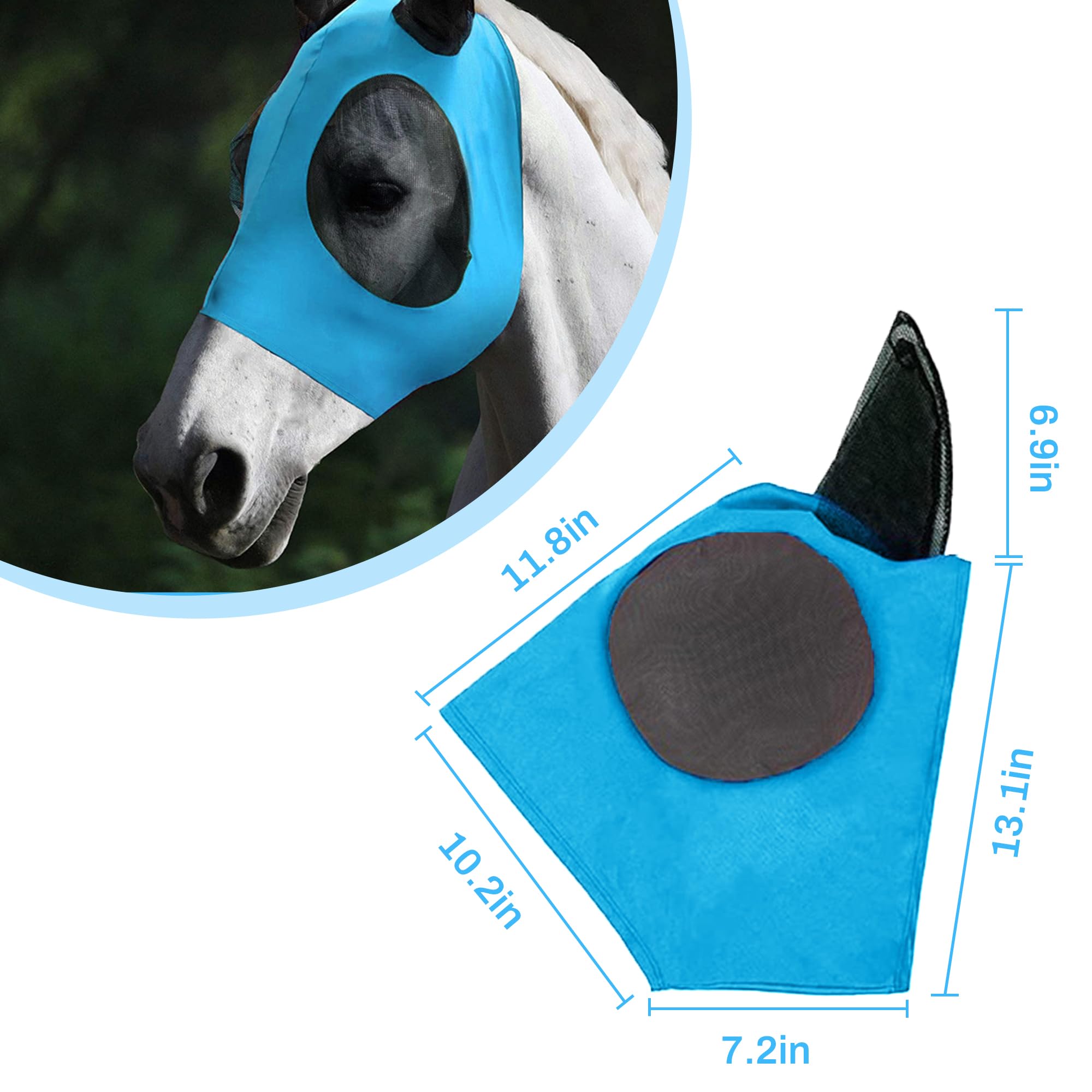 GRETMIX Horse Fly Boots & Horse Fly Mask Set of 5, Mesh Ventilated Fly Boots for Horses, Adjustable and Universal Fit for 4 Legs