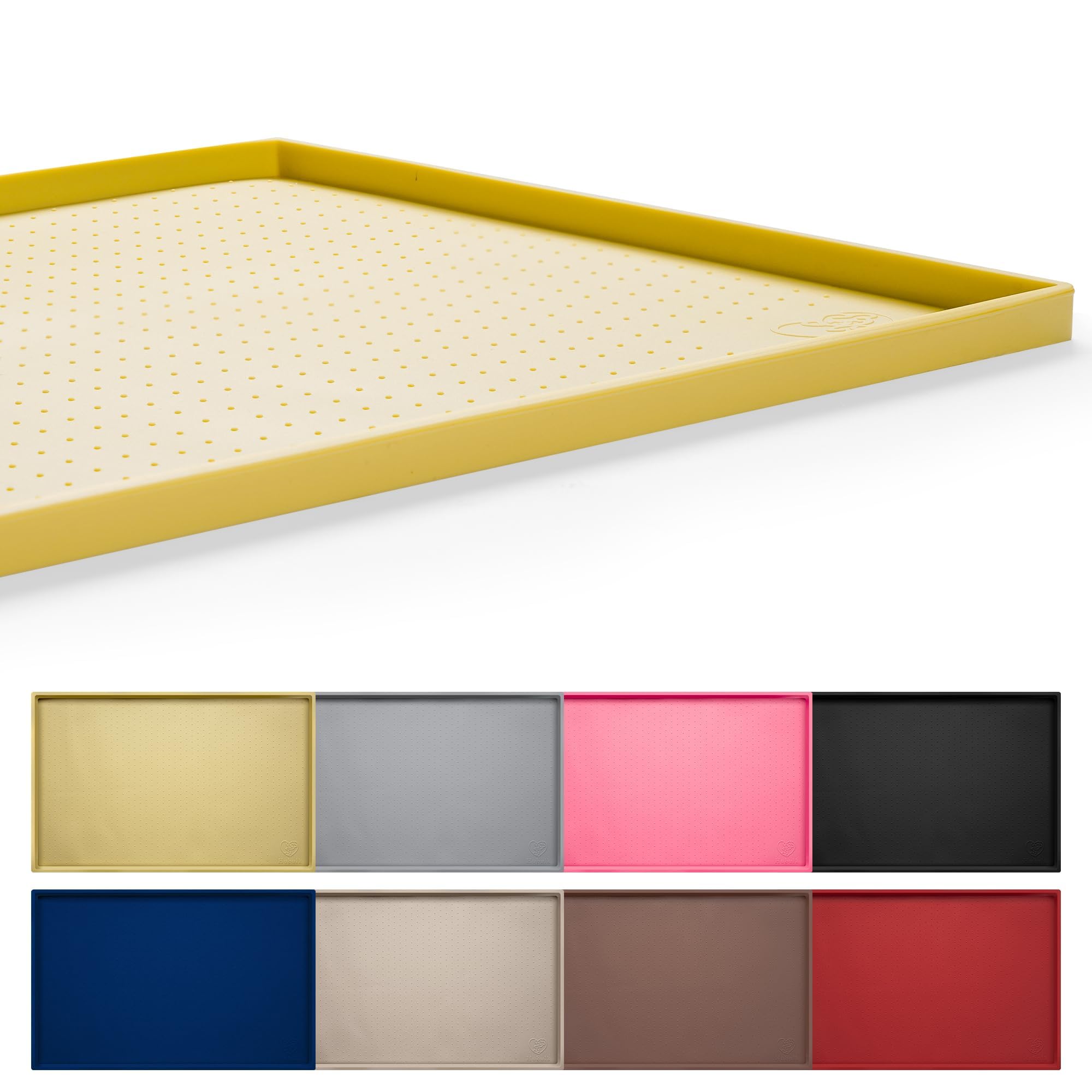Hubulk Dog Feeding Mat,100% Waterproof Food Grade Silicone Pet Food and Water Bowl Placemat,Dishwasher, High Raised Edge to Prev