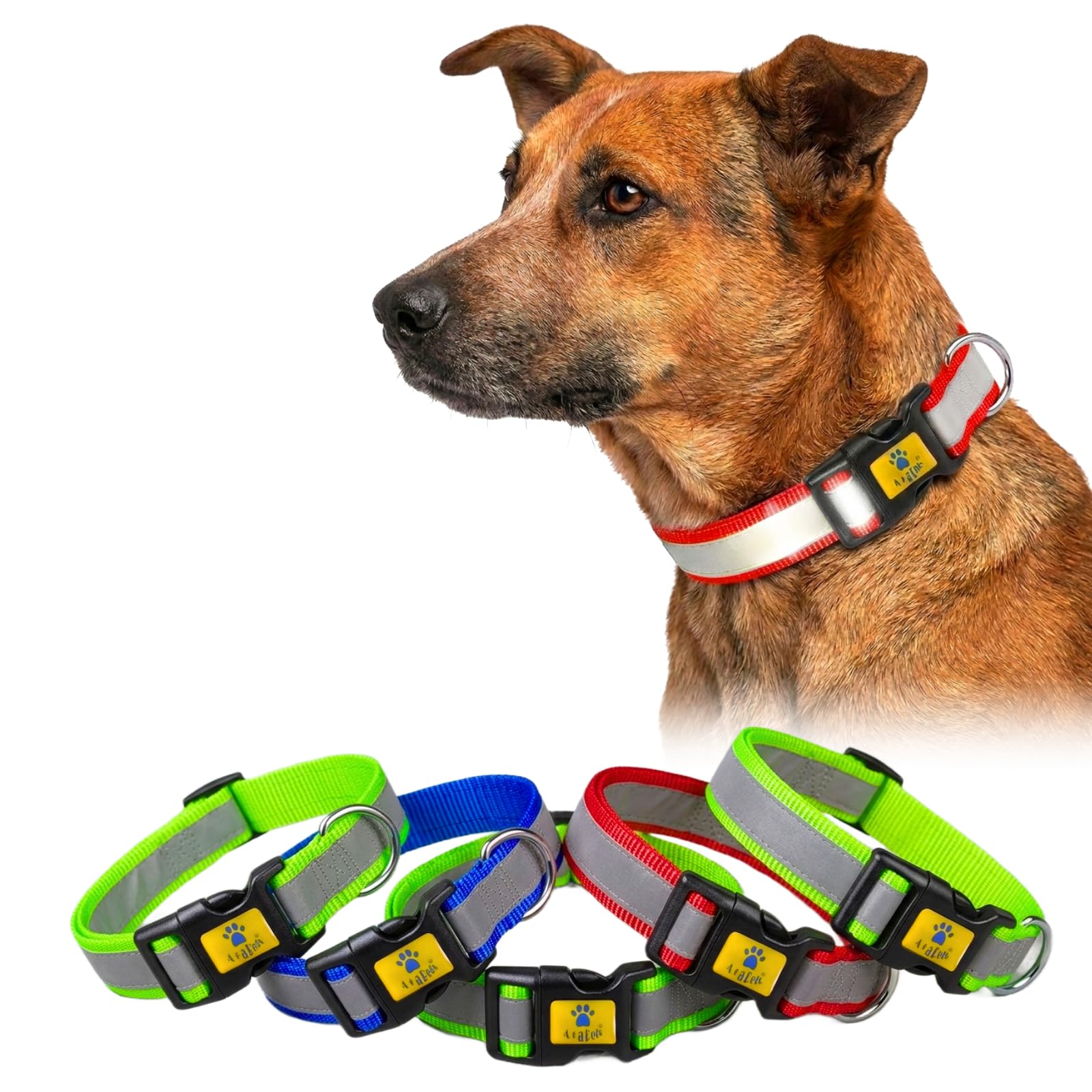 A+A Pets Set Of 5 Reflective Collar For Community Street Dogs | Reduces Stray Accidents, Enhances Safety, Adjustable, Durable &
