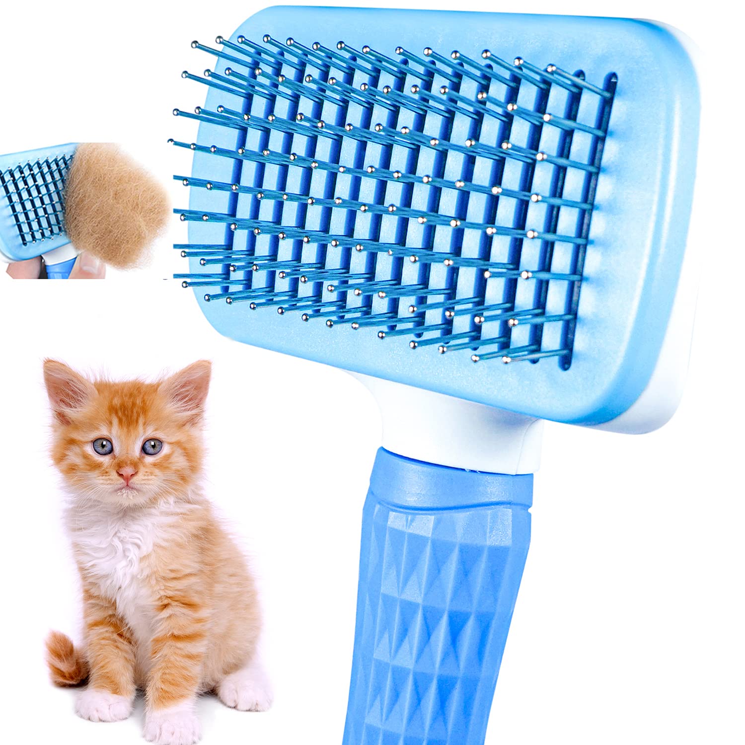 Itplus Dog Grooming Brush, Self Cleaning Slicker Brushes For Dogs Cats Pet Grooming Brush Tool Gently Removes Loose Undercoat, M
