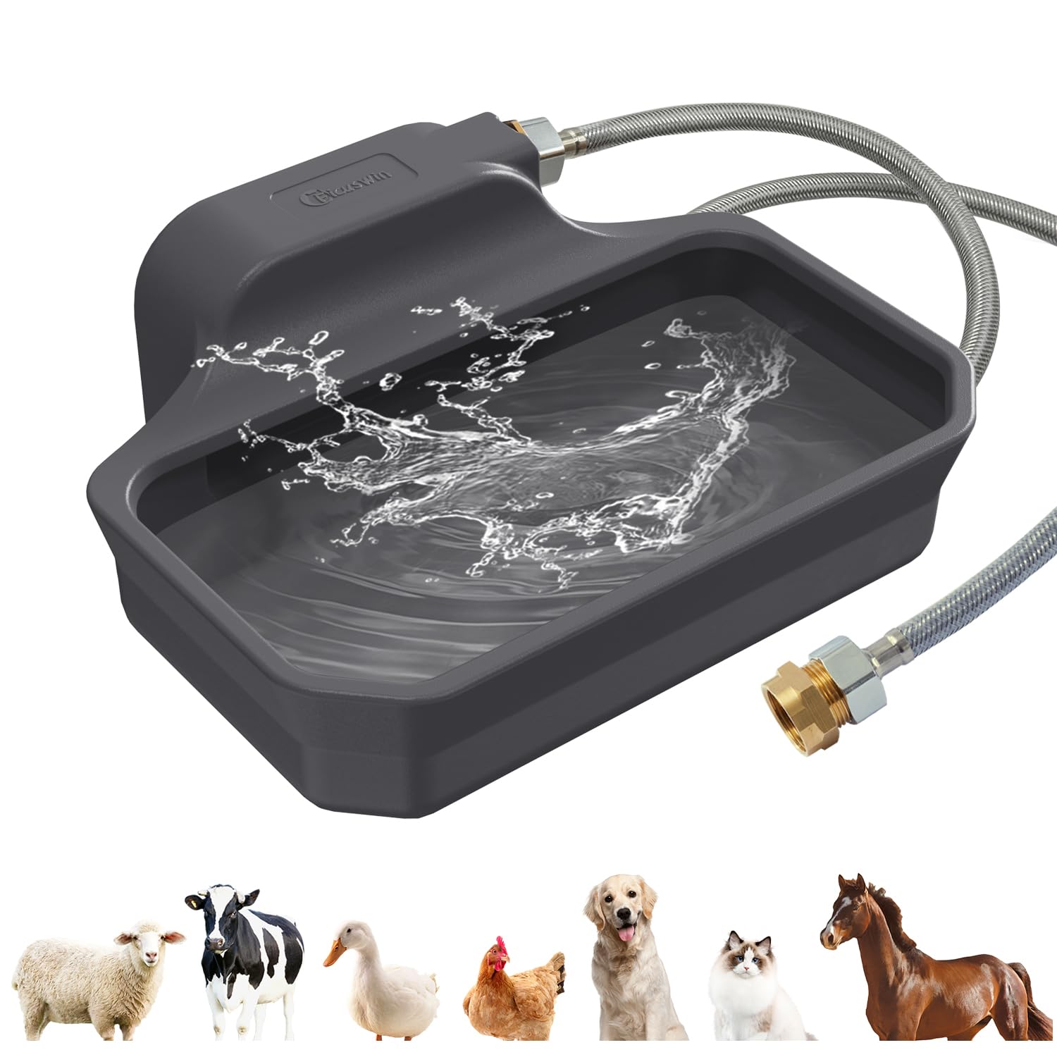Ficuswin 135Oz Automatic Water Dispenser For Large Dogs Patented Outdoor Dog Water Bowl Dispenser Automatic Dog Feeder Fit 3/4''