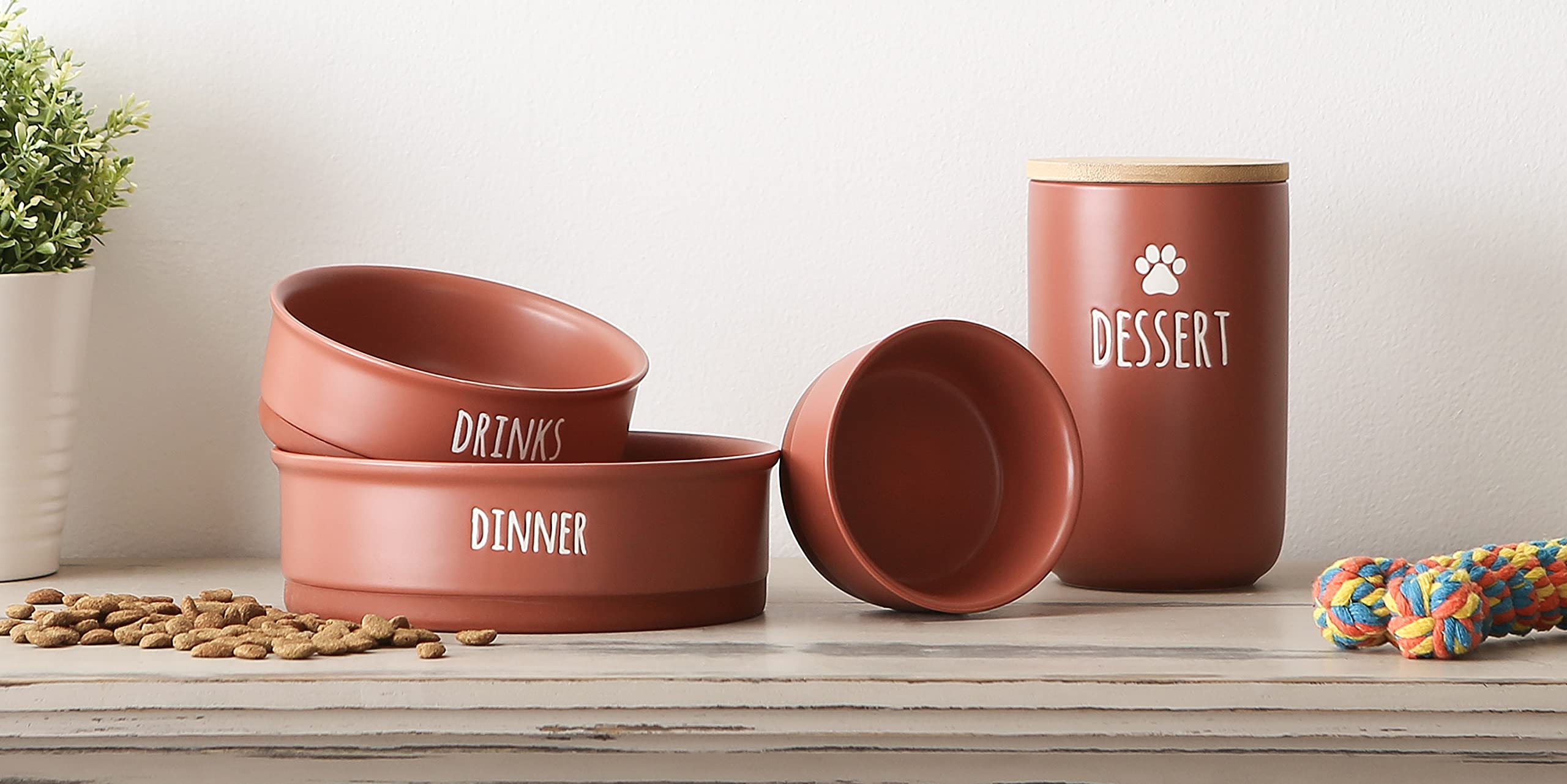 DII Dessert Terra Cotta Ceramic Treat Canister
