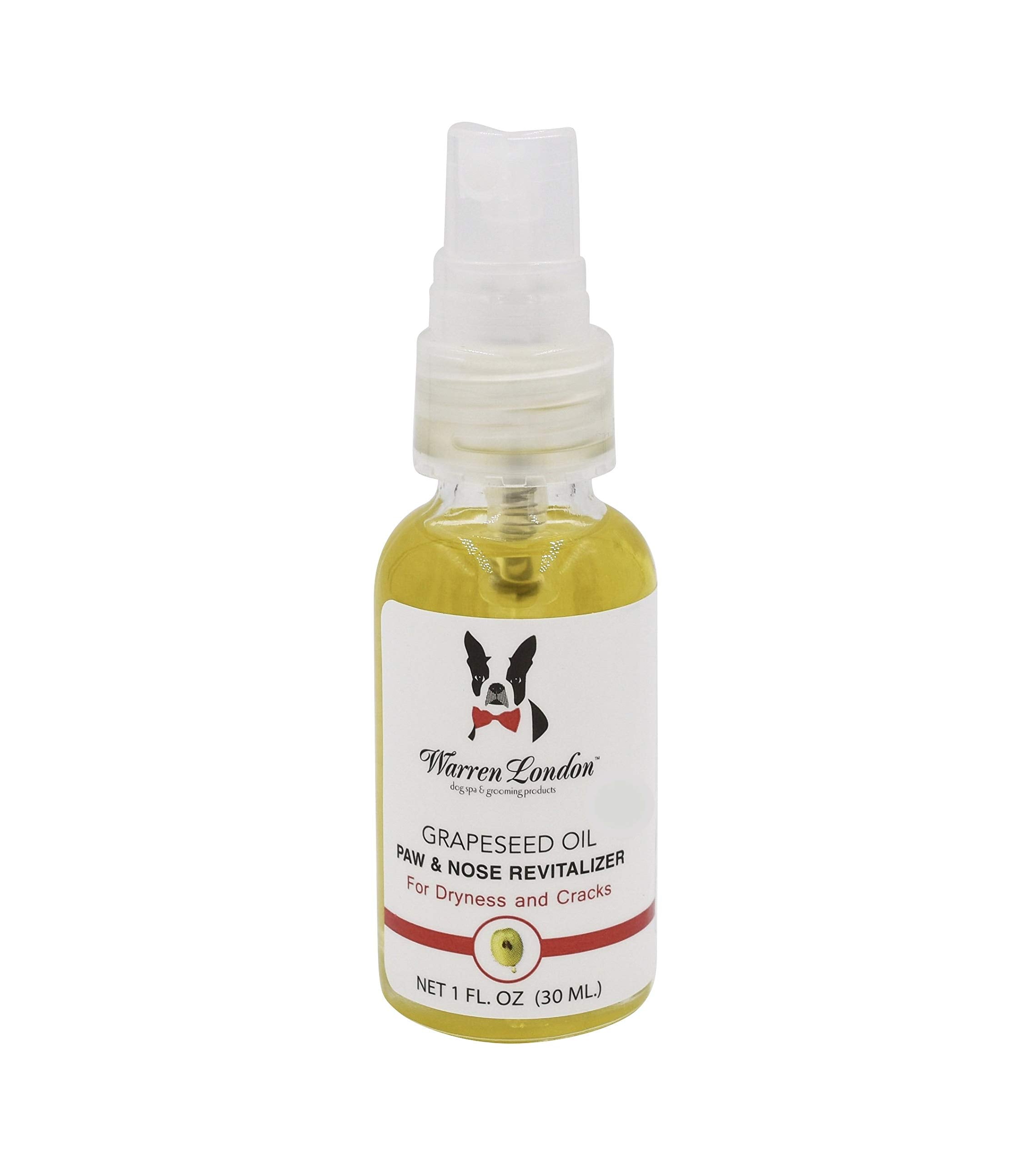 Warren London Nose & Paw Pad Moisturizer For Dogs - Grapeseed Oil & Essential Oil Blend - Instant Relief Revitalizing & Moisturizing Spray For Softer Dog Paws - Made In Usa - 1Oz