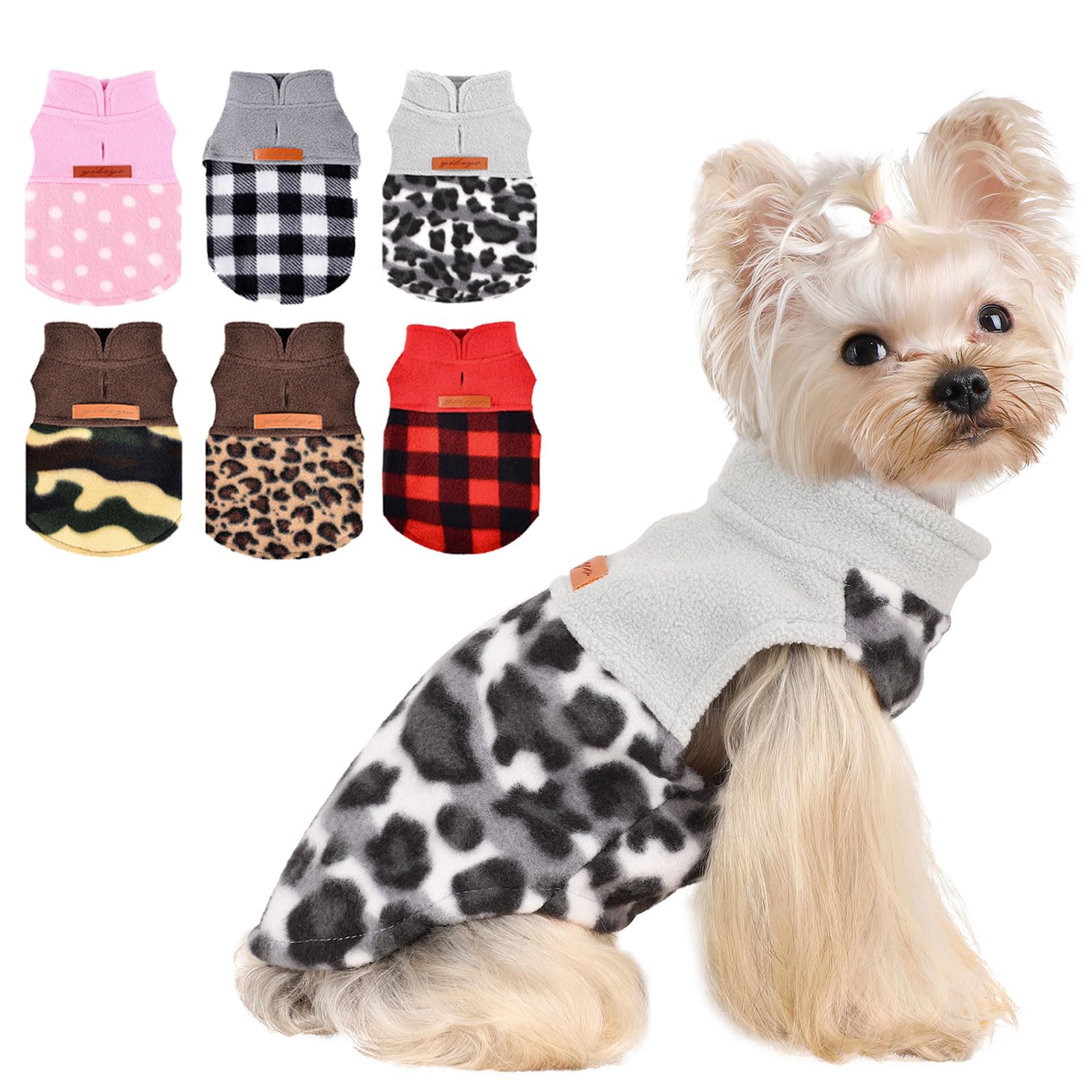 Dog Sweaters for Small Dogs Boy Girl, Plaid Dog Sweater Fleece Dog Clothes Vest, Stretchy XSmall Dog Sweater Pet Clothes, Chihua