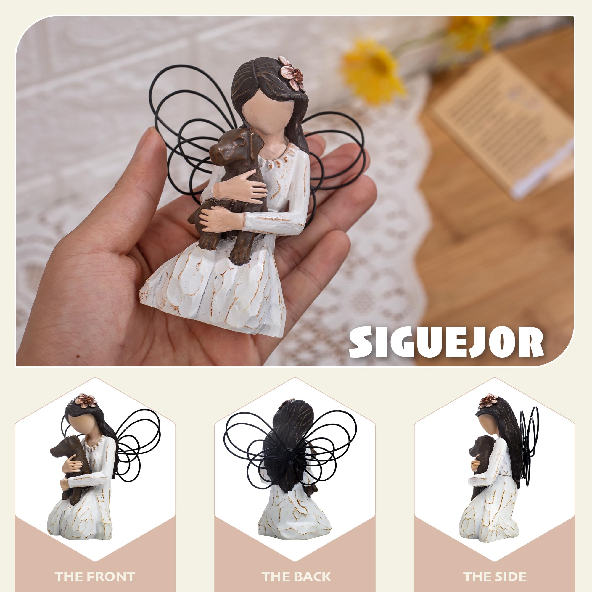Siguejor Dog Memorial Gifts For Loss Of Dog Sympathy Gift, Dog Memorial Gifts For Loss Of Dog, Memorial Angel Figurine, Dog Reme
