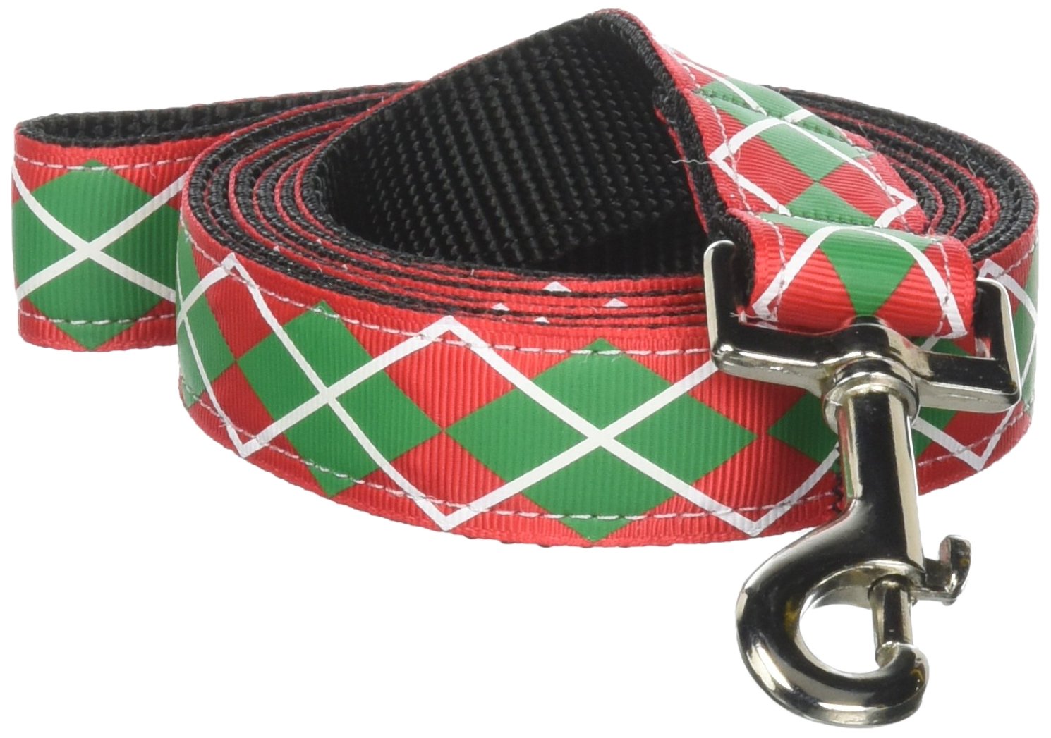 Christmas Nylon Pet Collars and Leashes, "Christmas Argyle" 1" w x 6 ft. leash