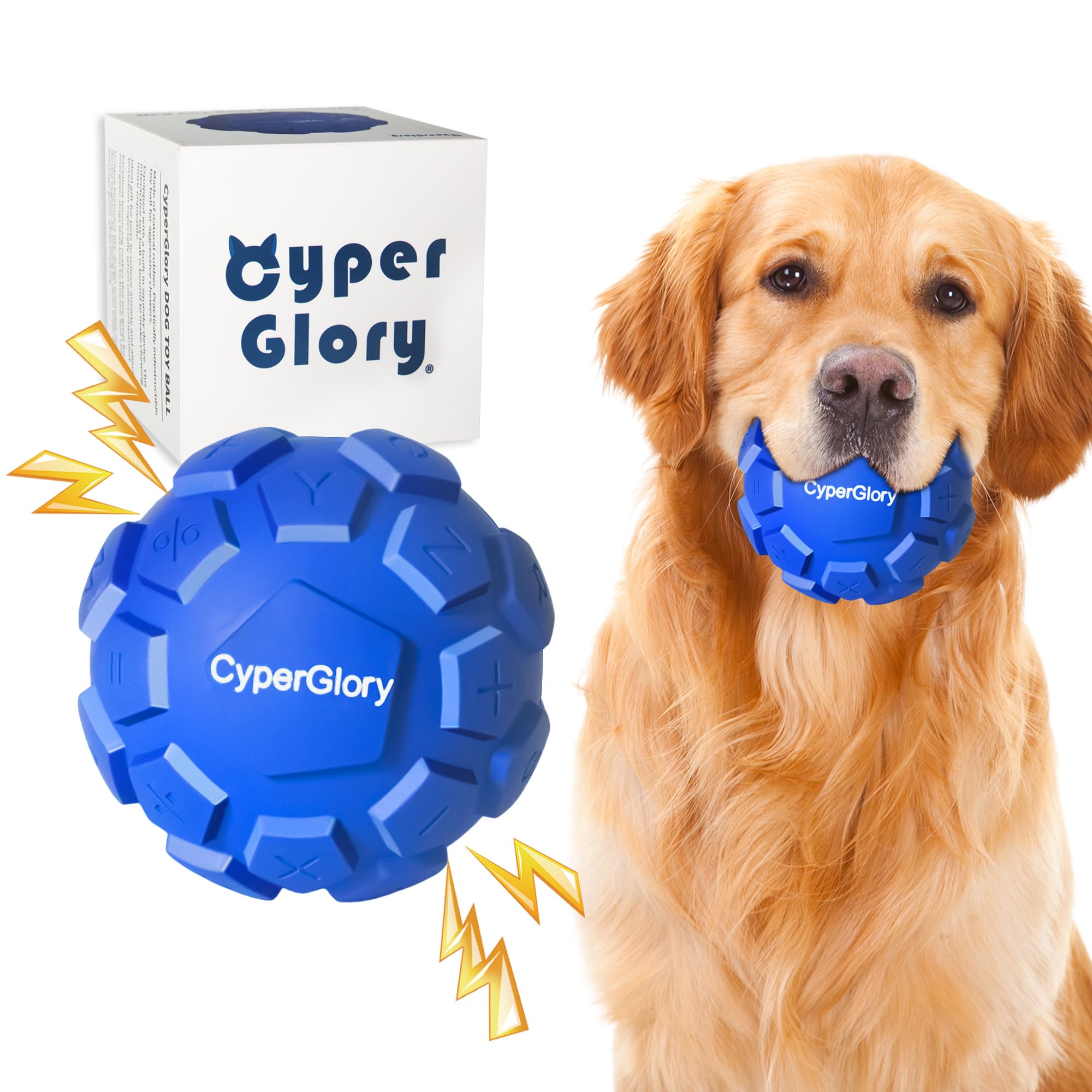 Cyperglory Upgraded Keyboard Dog Balls - Tough Durable Dog Toys With Improved Sound Activation For Aggressive Chewers, Relieves 