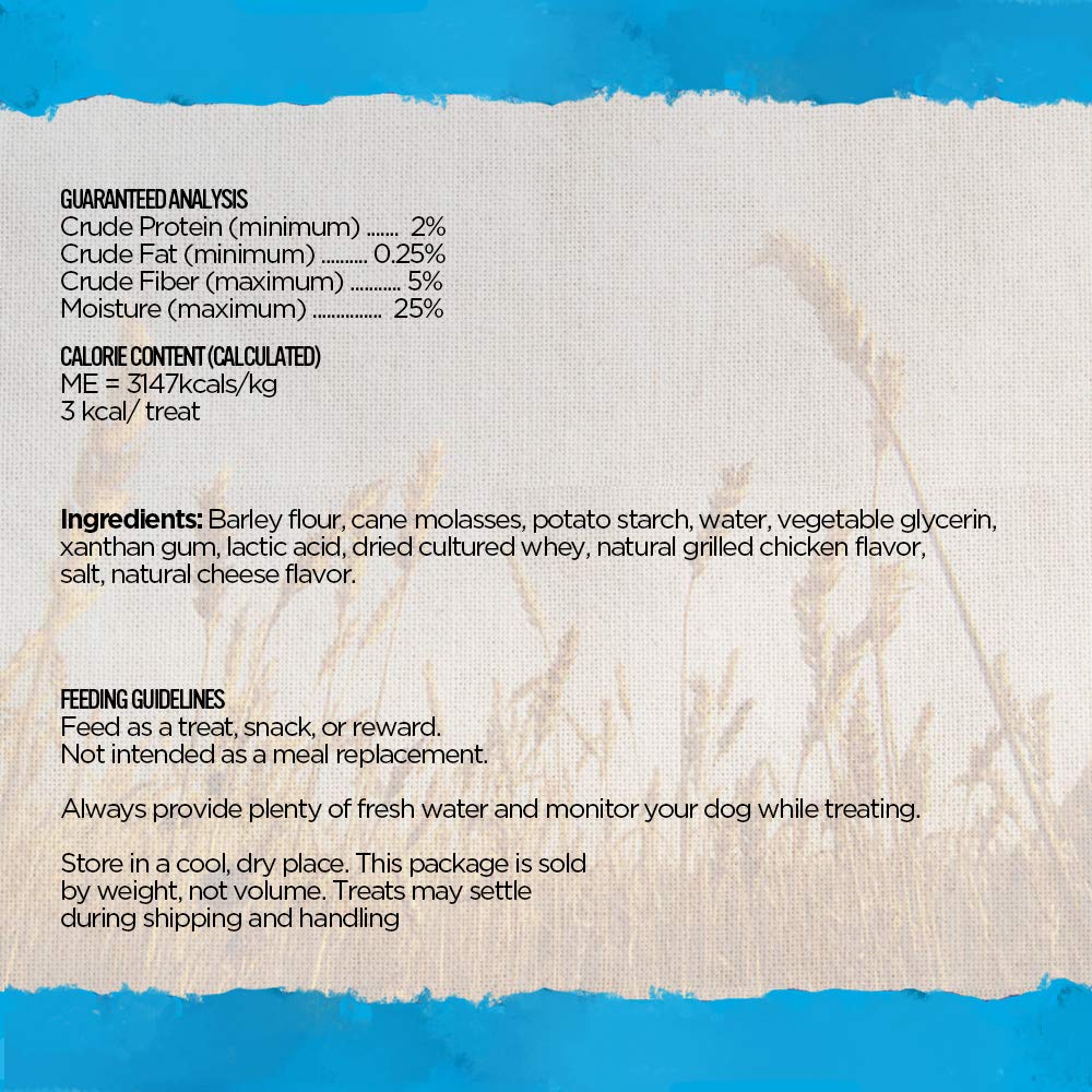 Blue Dog Bakery Natural Dog Treats, Perfect Trainers, Low Calorie Dog Training Treats, Chicken & Cheese Flavor, 6oz, 8 Count
