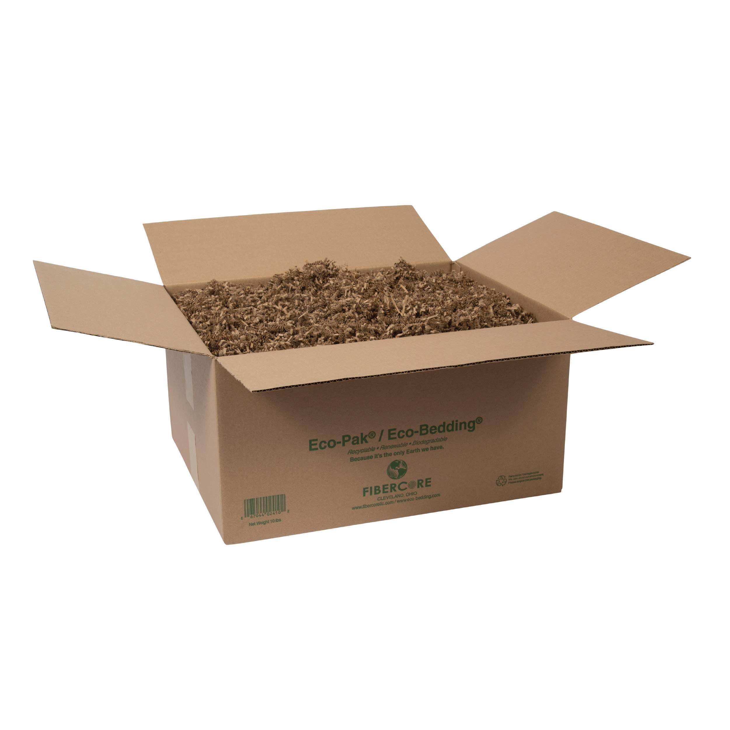 Eco Bedding Fibercore, Dust Free Paper Bedding For Small Pets And Birds, 10 Lb. Natural (Expands To 250L)