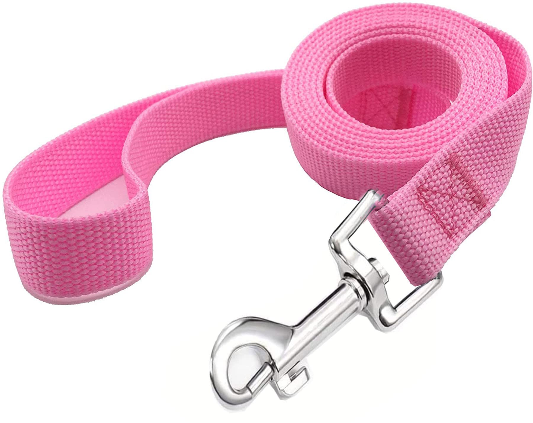 Taian 4Ft/5Ft/6Ft Strong Dog Leash, Nylon Dog Leashes For Small Medium Large Dogs (3/4 In X 5 Ft, Pink)