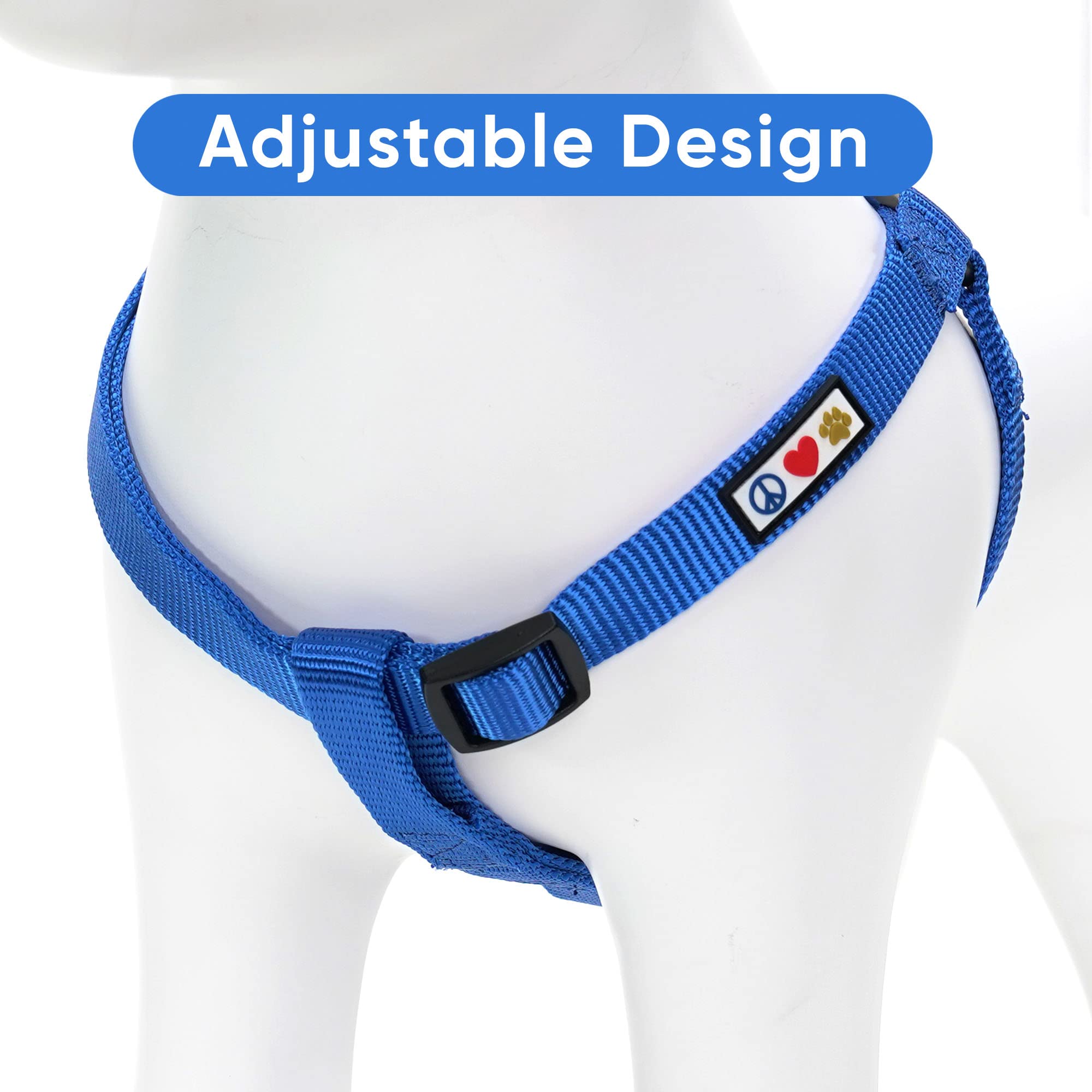Pawtitas Solid Color Step-In Dog Harness - Blue, Large, For Puppy & Dog Training & Walking