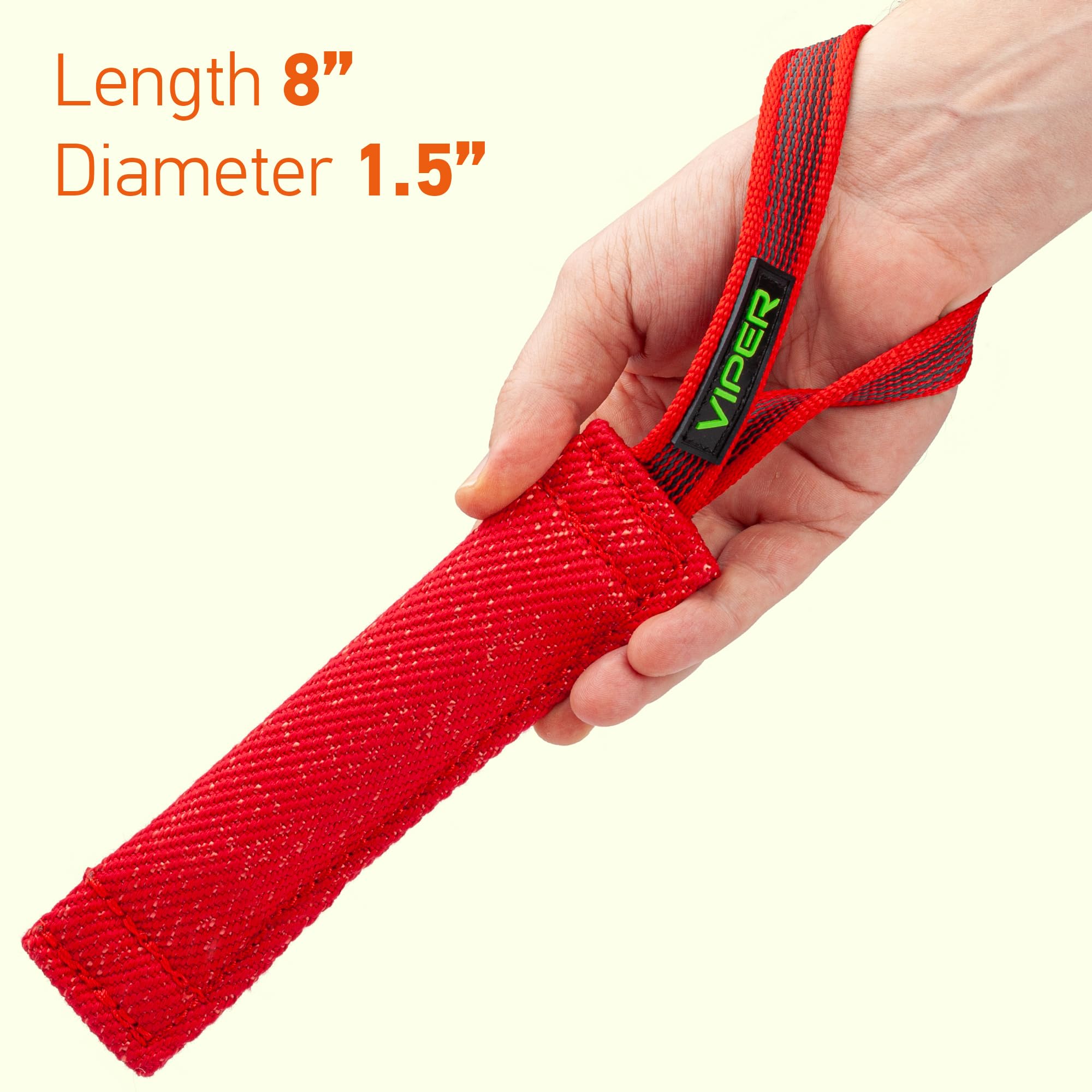 Viper Heavy Duty French Linen Dog Bite Tug Toy - K9 Trainer, Tough And Durable For Dogs Shutzhund Ipo K-9 - Red - 8In L 1.5In W