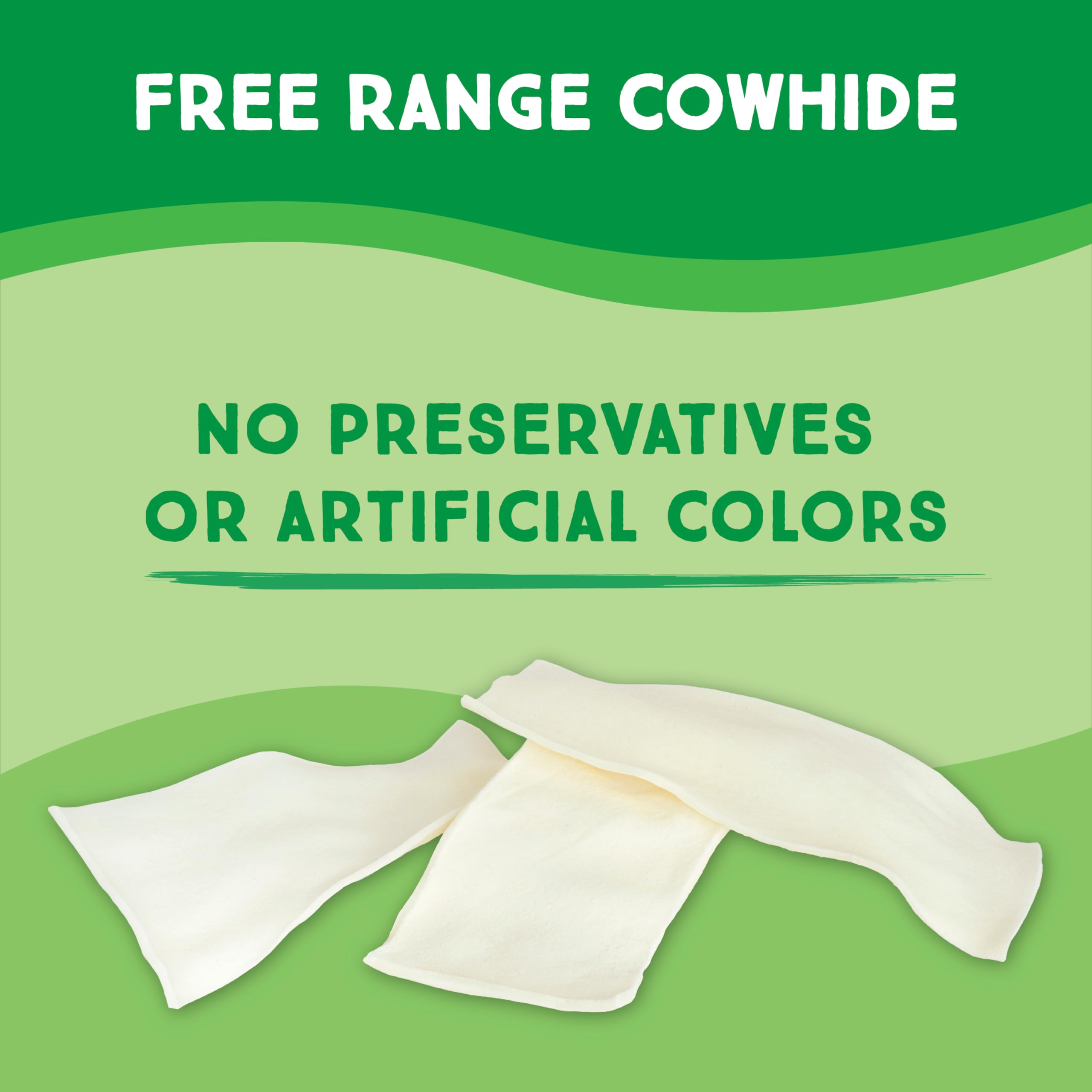 GreenCow Rawhide Chips 3-Pound Bag - Premium Large Dog Rawhide Chews - Ideal for Agressive Chewers Dog Rawhide Treats - Durable