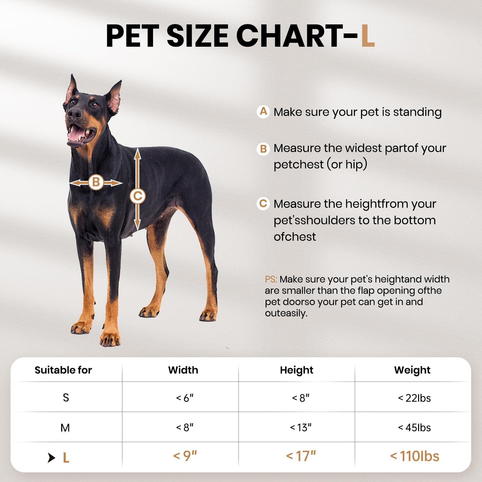 Vosoir Dog Door, All Aluminum Large Dog Door, Heavy Duty Doggy Doggie Pet Door For Install In Interior Exterior Doors Or Wall, 2