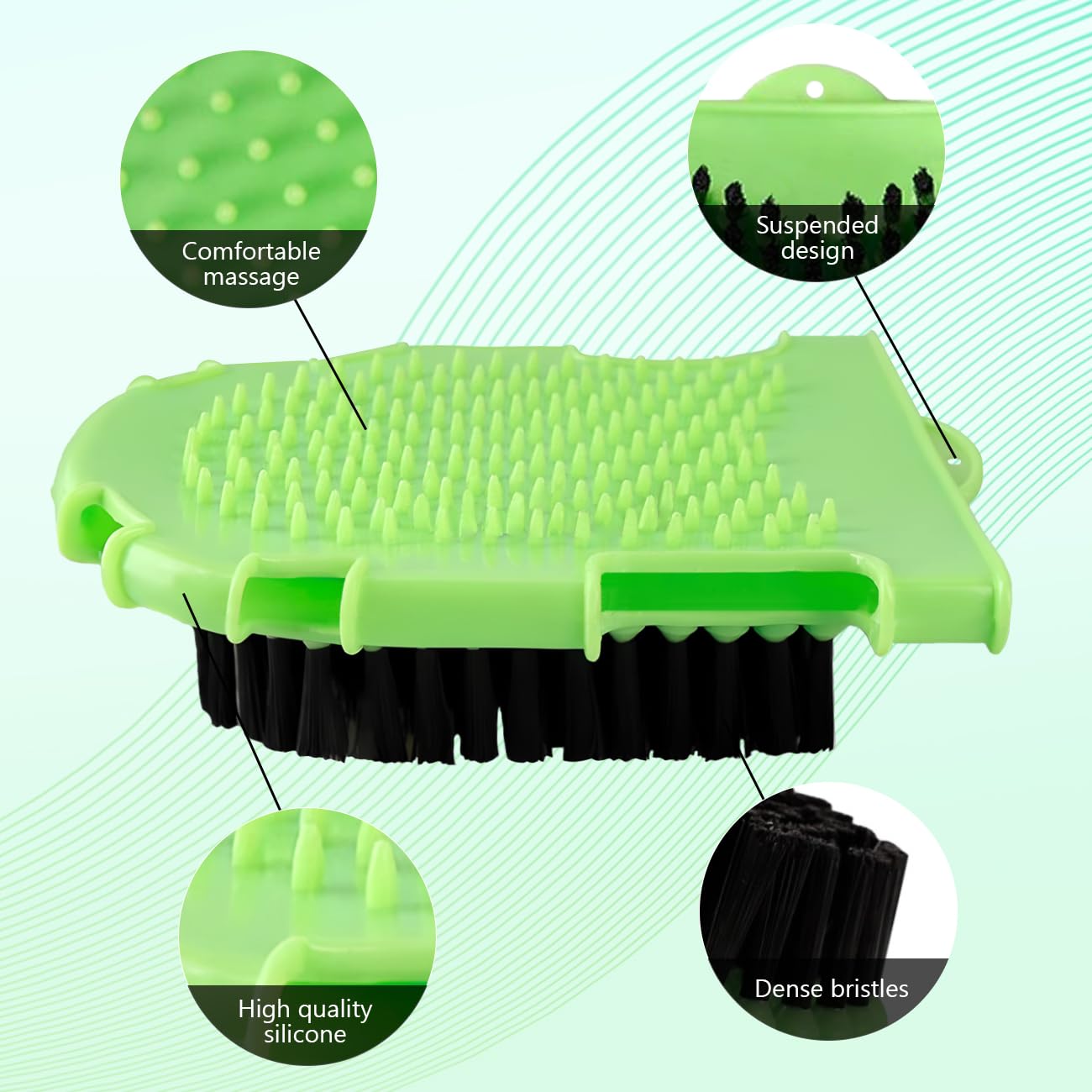La La Pet Rubber Brush Scraper for Horse Care Double-Sided Animal Grooming Mitt Handheld Glove Brush Professional Horse Bathing