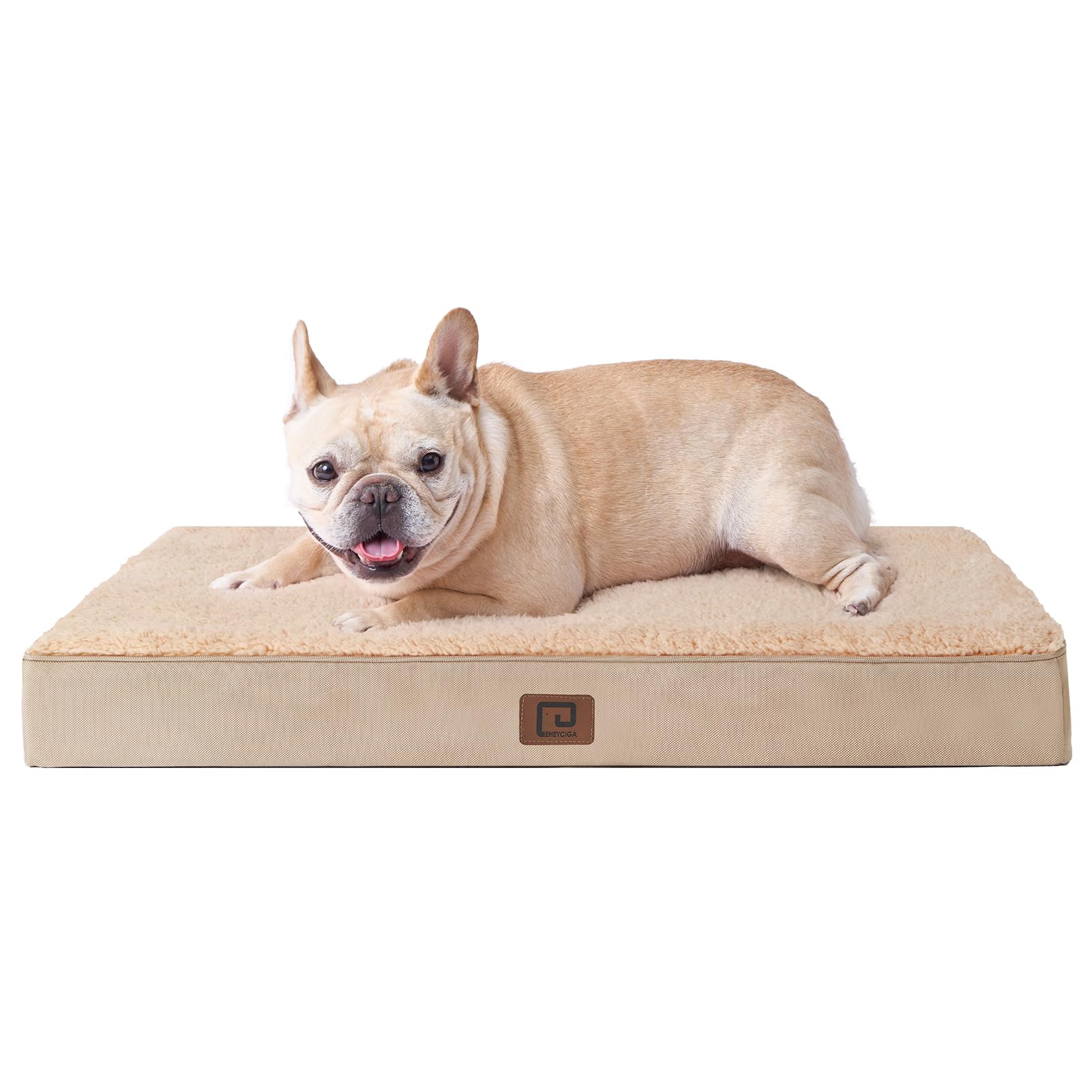 Eheyciga Orthopedic Medium Dog Beds For Small Dogs With Removable Washable Cover For Crate, Khaki, 30X20