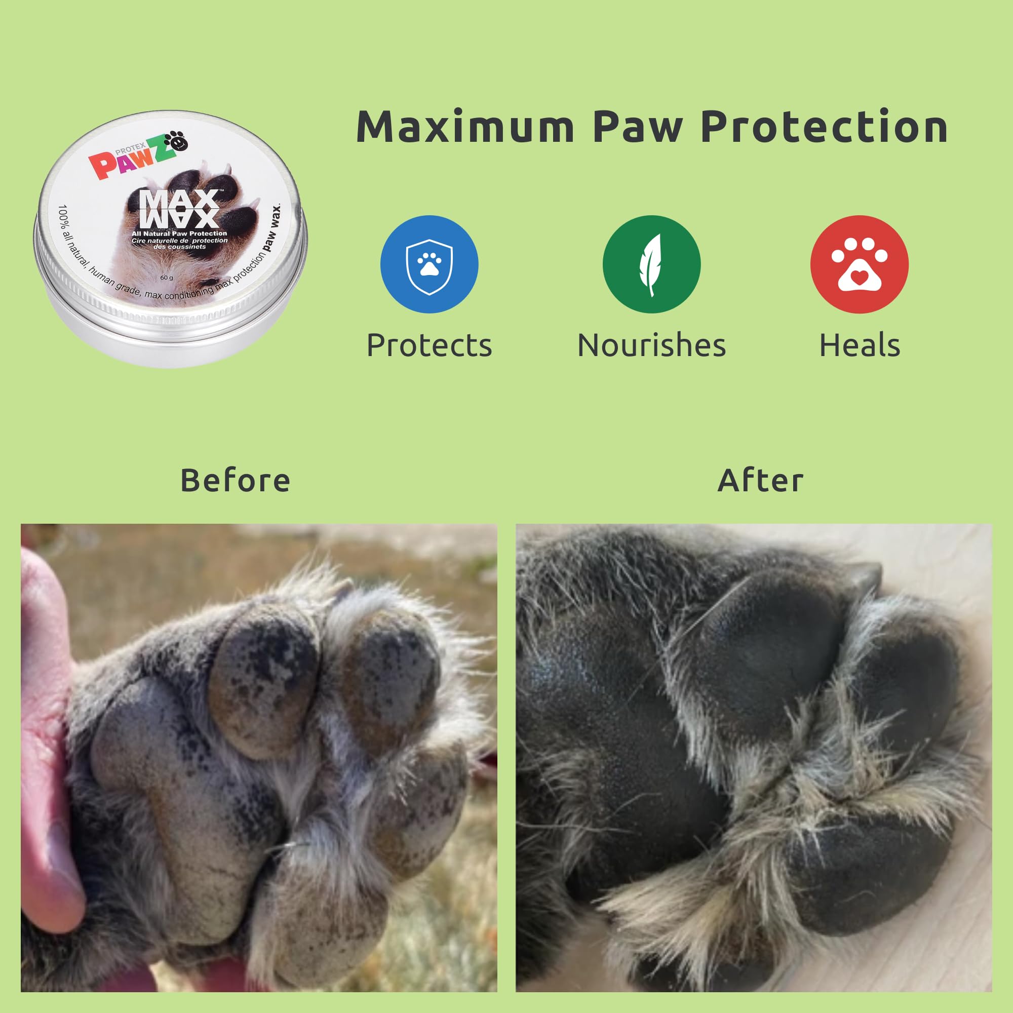 Maxwax Dog Paw Balm - 100% All Natural Paw Balm For Dogs - Lick Safe - Paw Soother For Puppies And Adult Dogs - Wax For Dog Paw