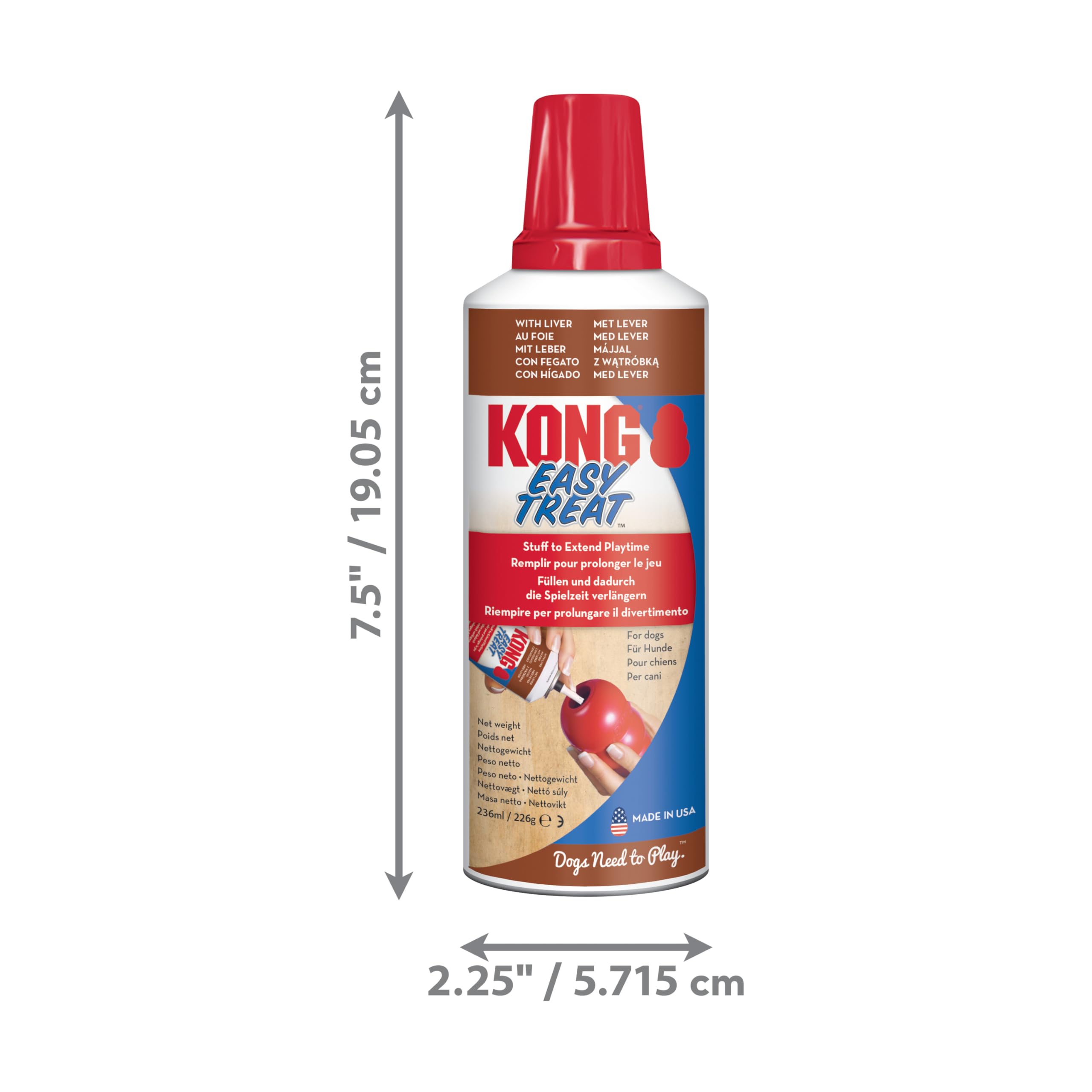 KONG - Easy Treat - Dog Treat Paste - Liver - 8 Ounce (Best Used Classic Rubber Toys)