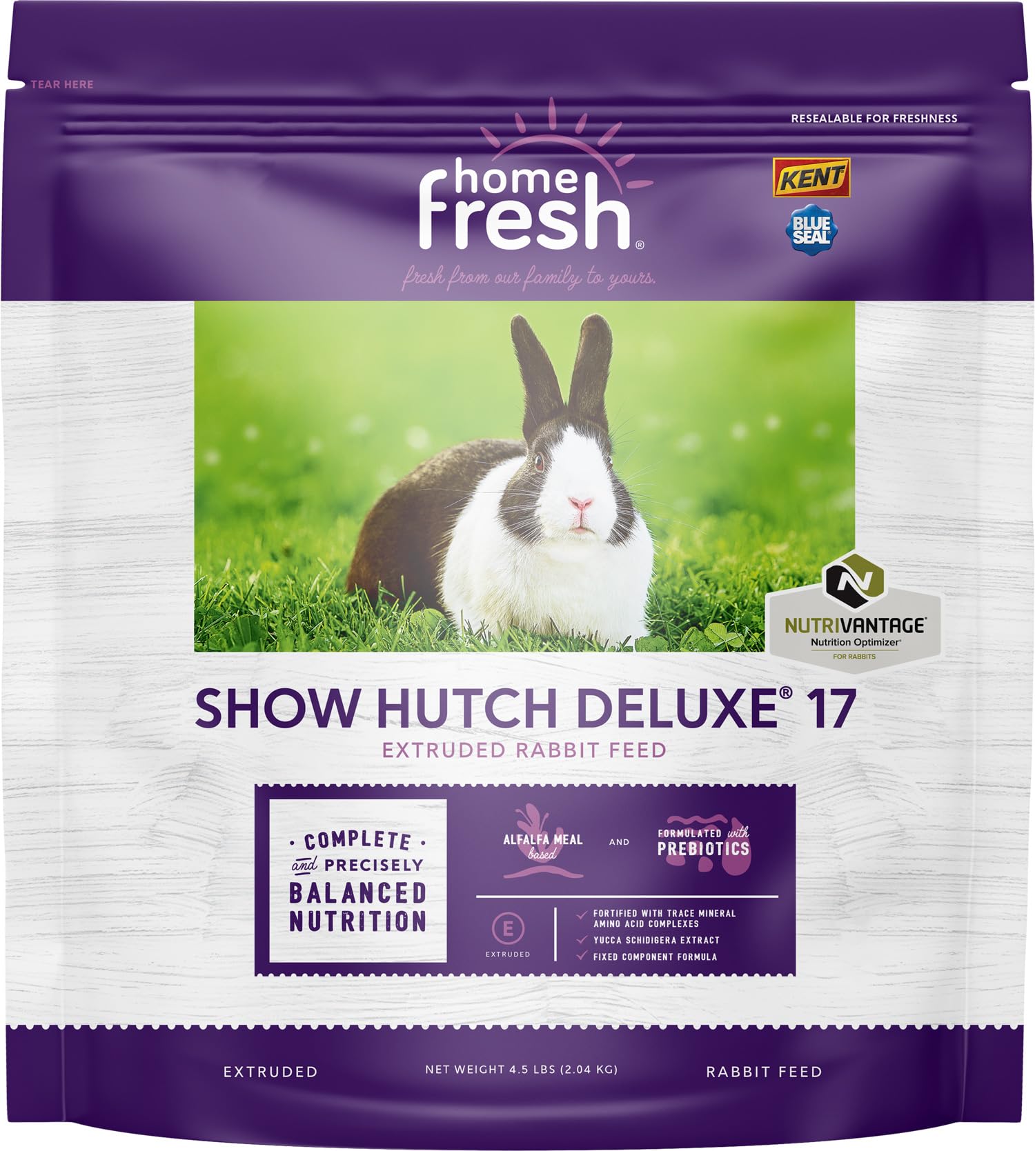 Blue Seal Fresh Show Hutch Deluxe 17 Rabbit Food - Resealable Packaging to Hold in Freshness, Promotes a Healthy Digestive Syste