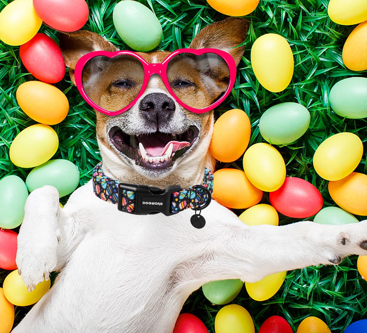 Dogwong Easter Dog Collar, Black Egg Dog Collar Soft Durable Adjustable Costume Cute Easter Puppy Collar For Small Medium Large