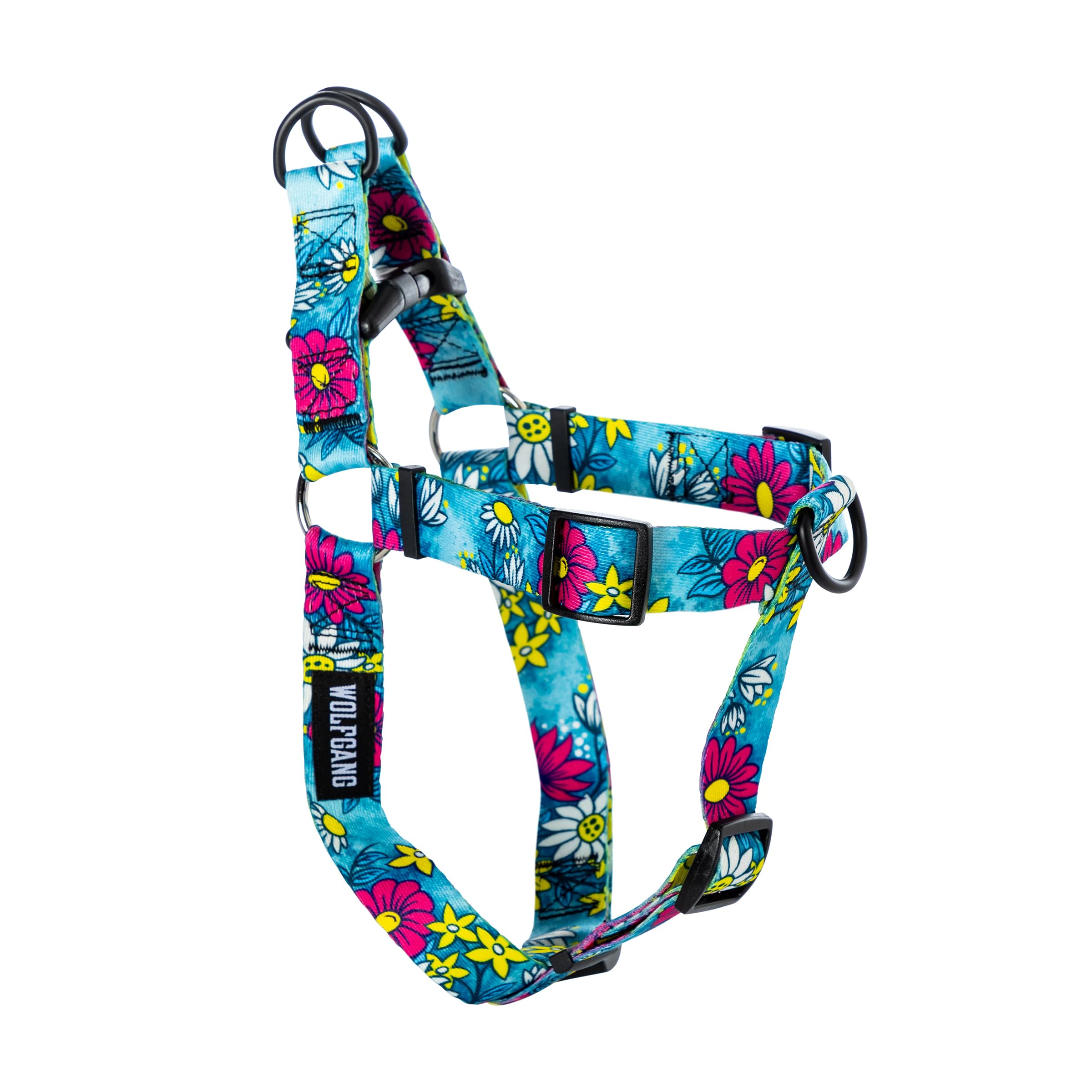 Wolfgang Heavy Duty Adjustable Dog Harness, Pull-Tested for Walking & Training, LazyDaisy Print, Large