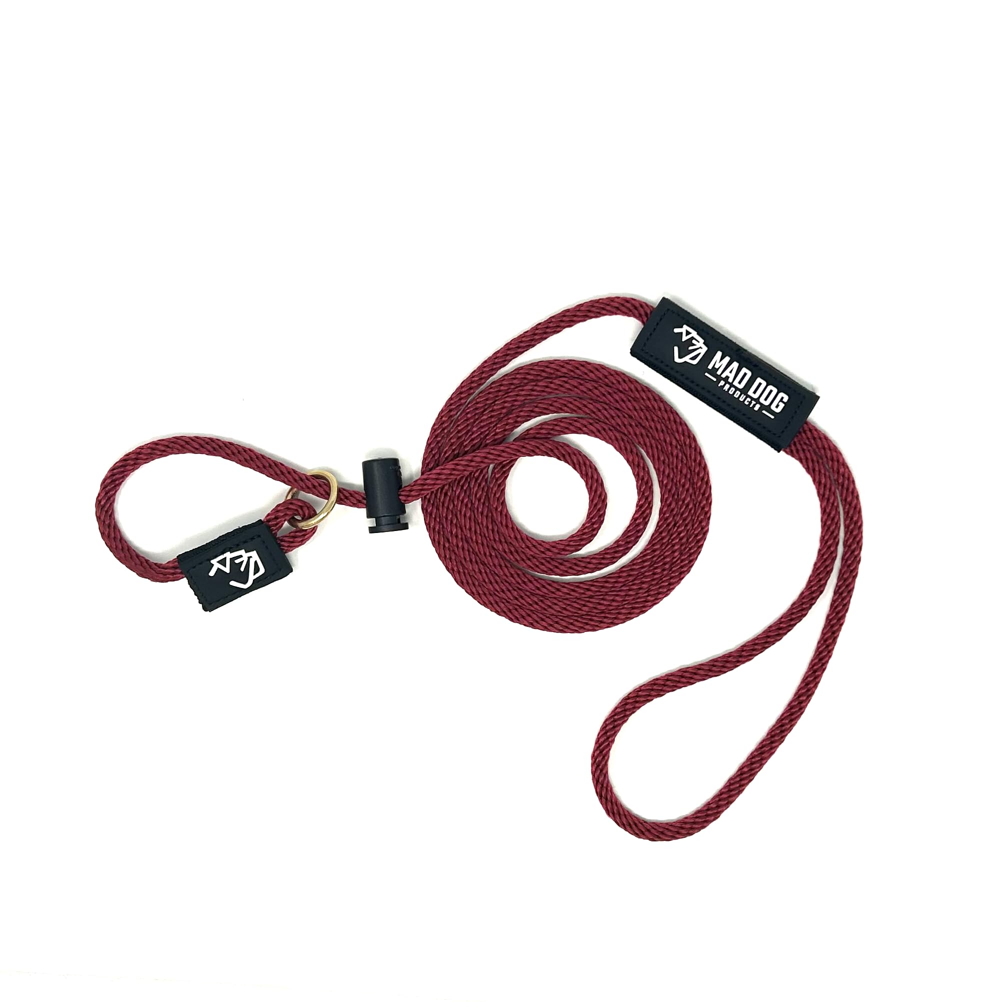 Mad Dog Products 1/4 X 4' Burgundy English Slip Lead Solid Braid Dog Leash