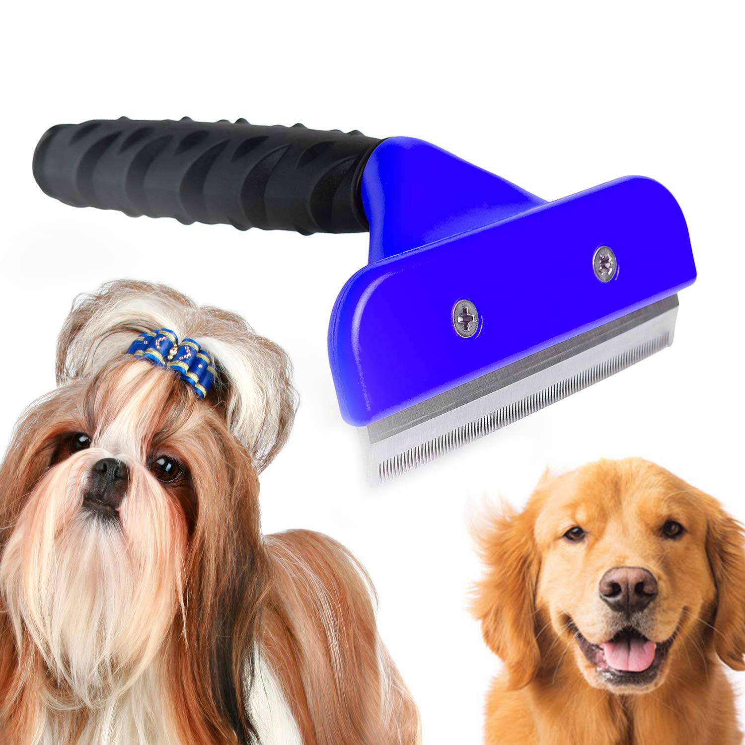 Jainsons Pet Products Stainless Steel Deshedding Brush 16Cm | Grooming Tool With Trimming Blade | Effective Shedding Brush For D