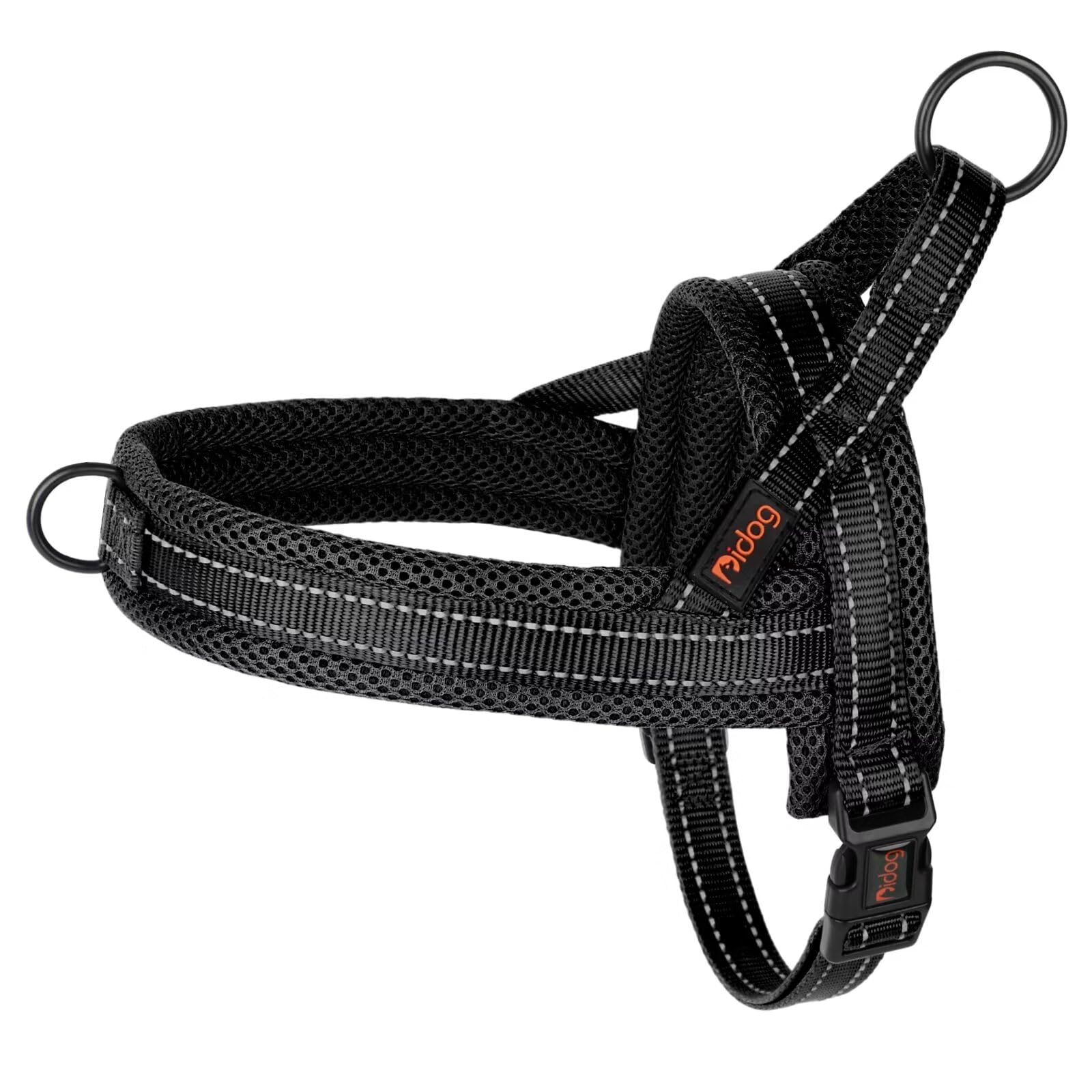 Didog Soft Mesh Padded Dog Vest Harness,Escape Proof/Quick Fit Reflective Dog Strap Harness, Easy For Training Walking (Xs:Chest 15-18', Mesh-Black)