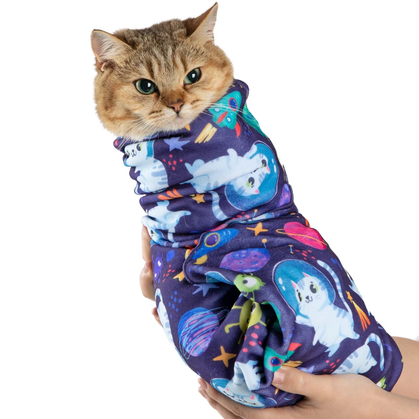 Paw Legend 35.4'' Cat Wrap For Grooming Cat Wrap For Cutting Nails Cat Restraint For Nail Clipping Self Adhesive Blanket Restrai