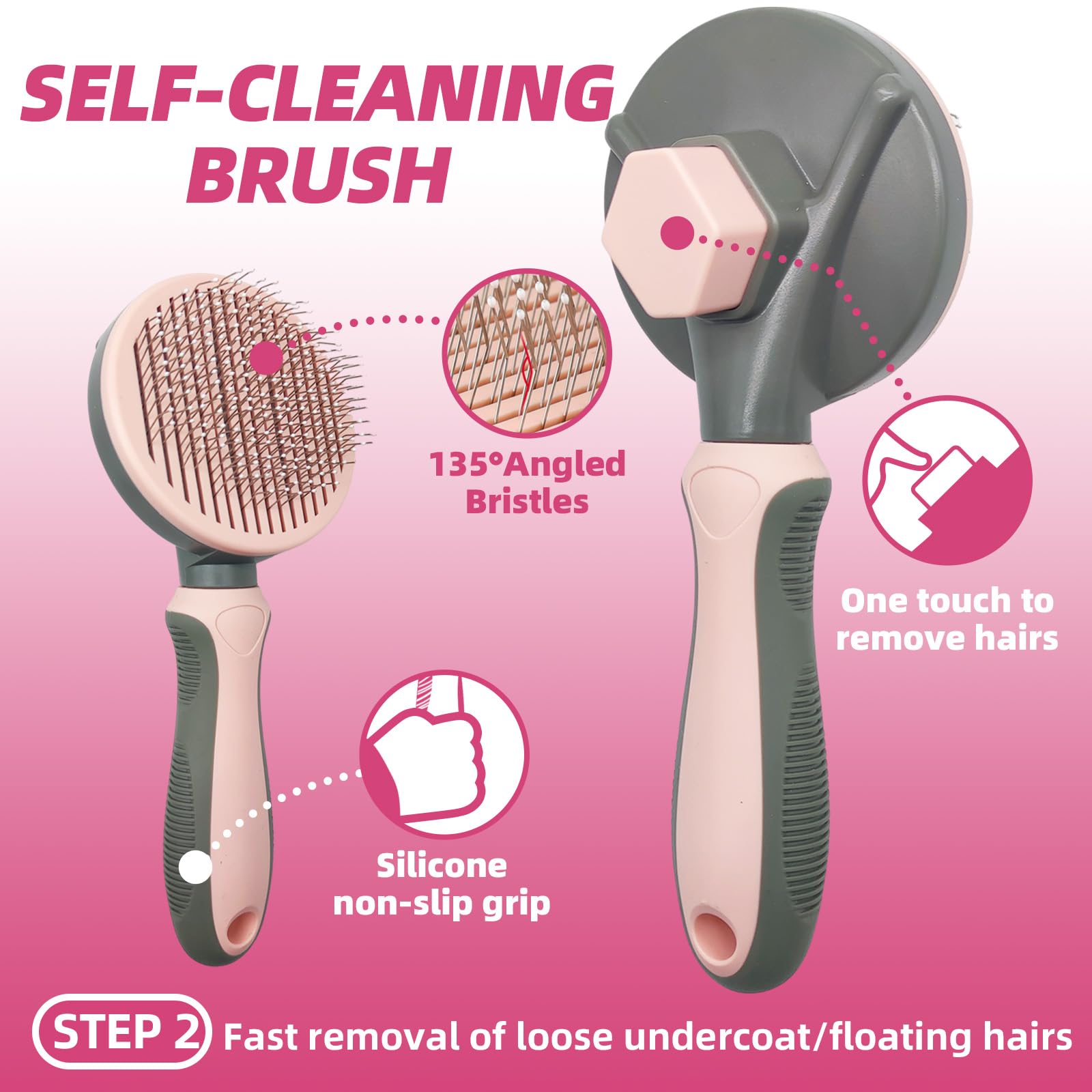 Kueiox Pet Grooming Kit - 7 Pcs Deshedding Brush Set With Slicker, Undercoat Rake, Bath Brush & Nail Clipper For Short & Long Ha