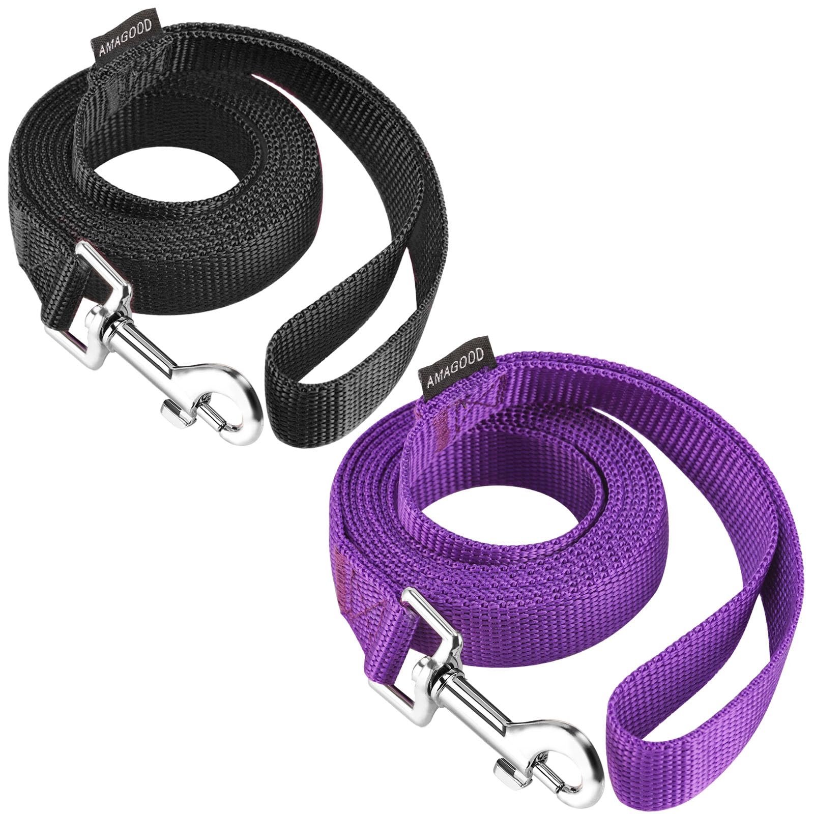 Amagood 6 Ft Puppy/Dog Leash, Strong And Durable Traditional Style Leash With Easy To Use Collar Hook, Great For Small, Medium A