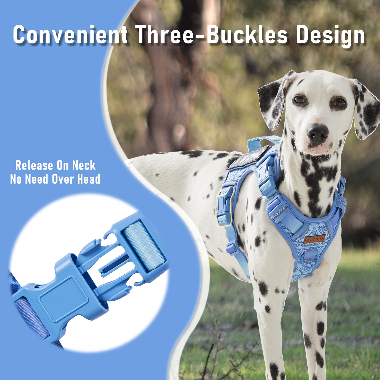 Aunzo No-Pull Dog Harness For Xs Dogs, Anti-Escape Easy Walking Reflective Adjustable Lightweight Dog Vest With Breathable Oxfor