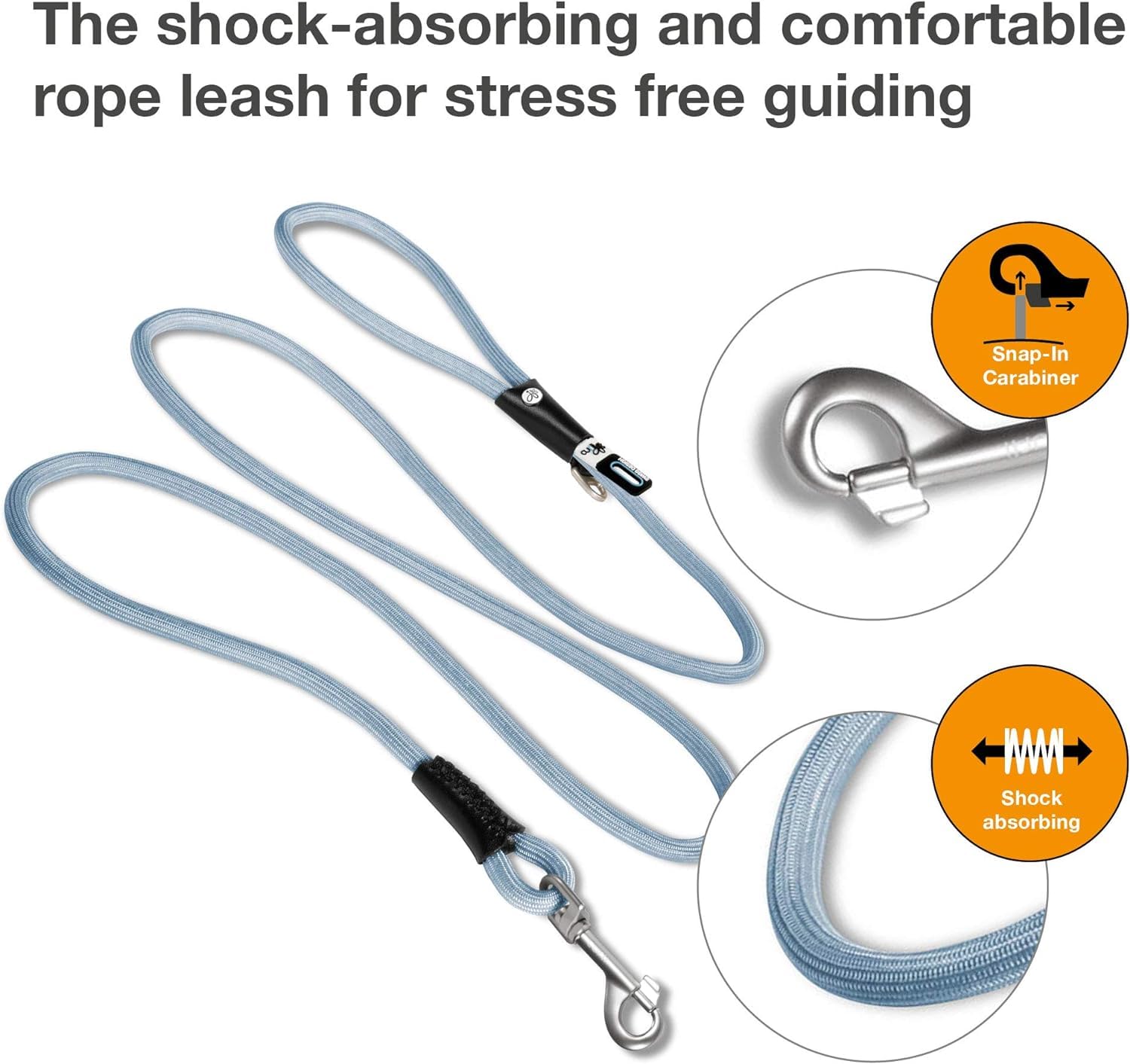 Stretch Comfort Leash SkyBlue L
