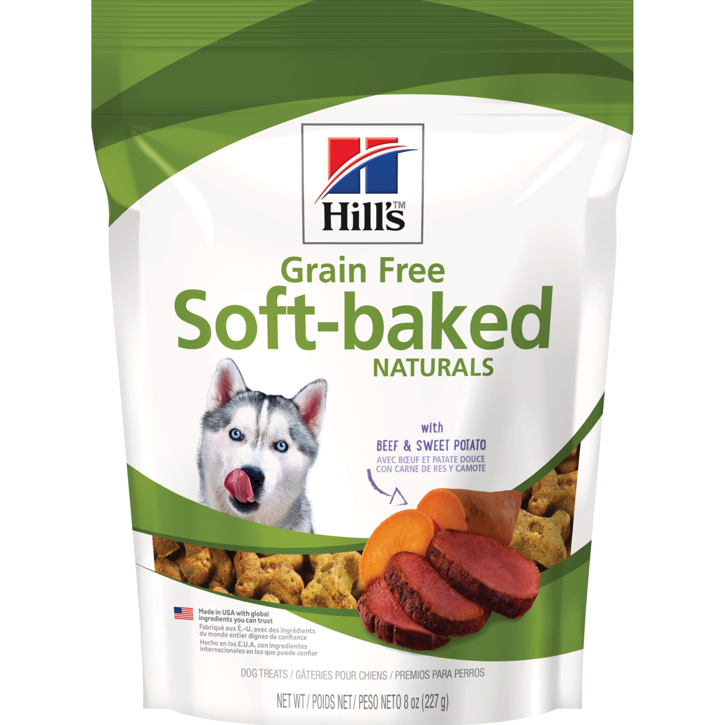 Hills Grain Free Soft Baked Naturals, All Life Stages, Great Taste, Dog Treats, Beef & Sweet Potato, 8 oz Bag
