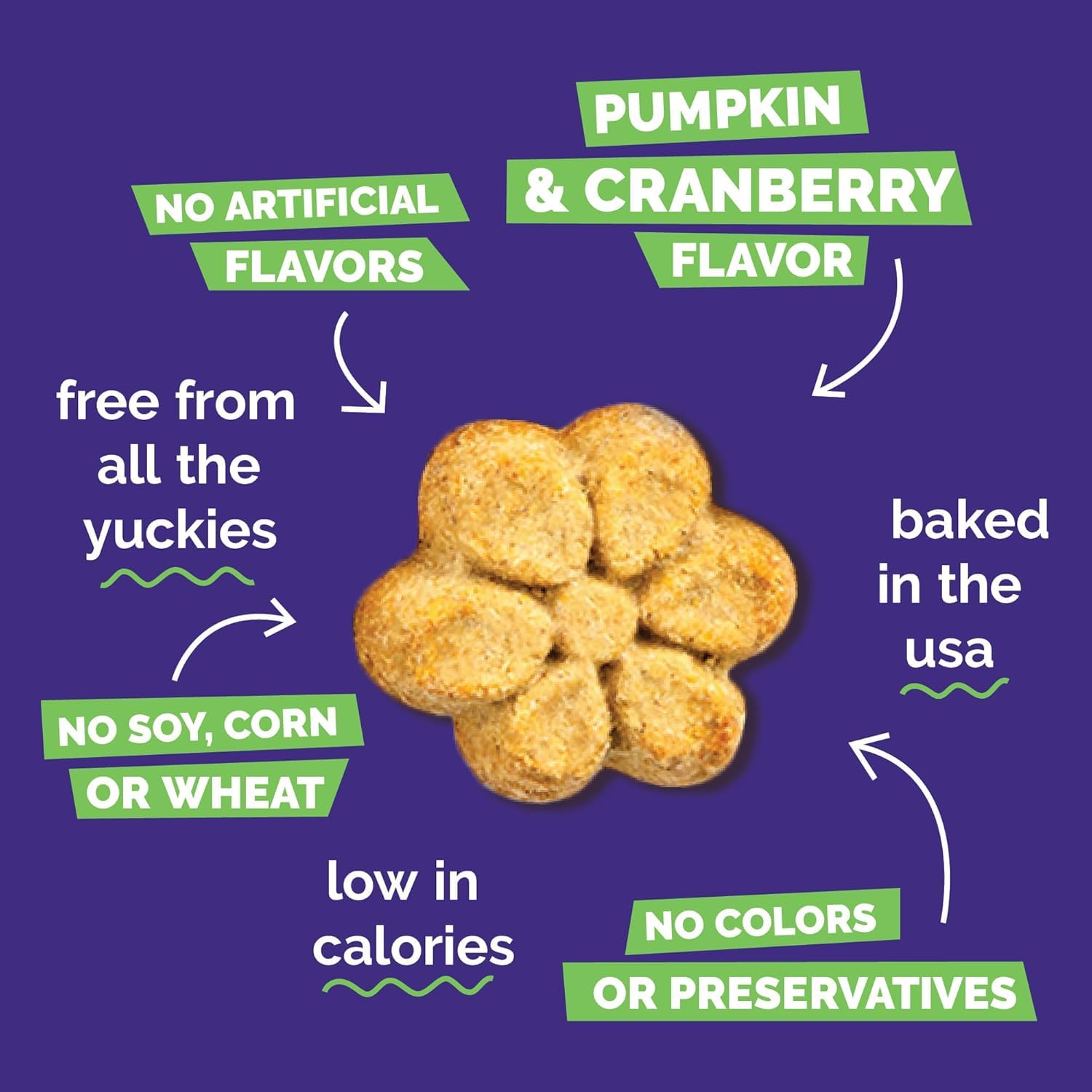 Fruitables Baked Dog Treats Variety 4 Pack (Pumpkin & Apple, Banana, Blueberry, Cranberry) - 7 oz (4 Pack)