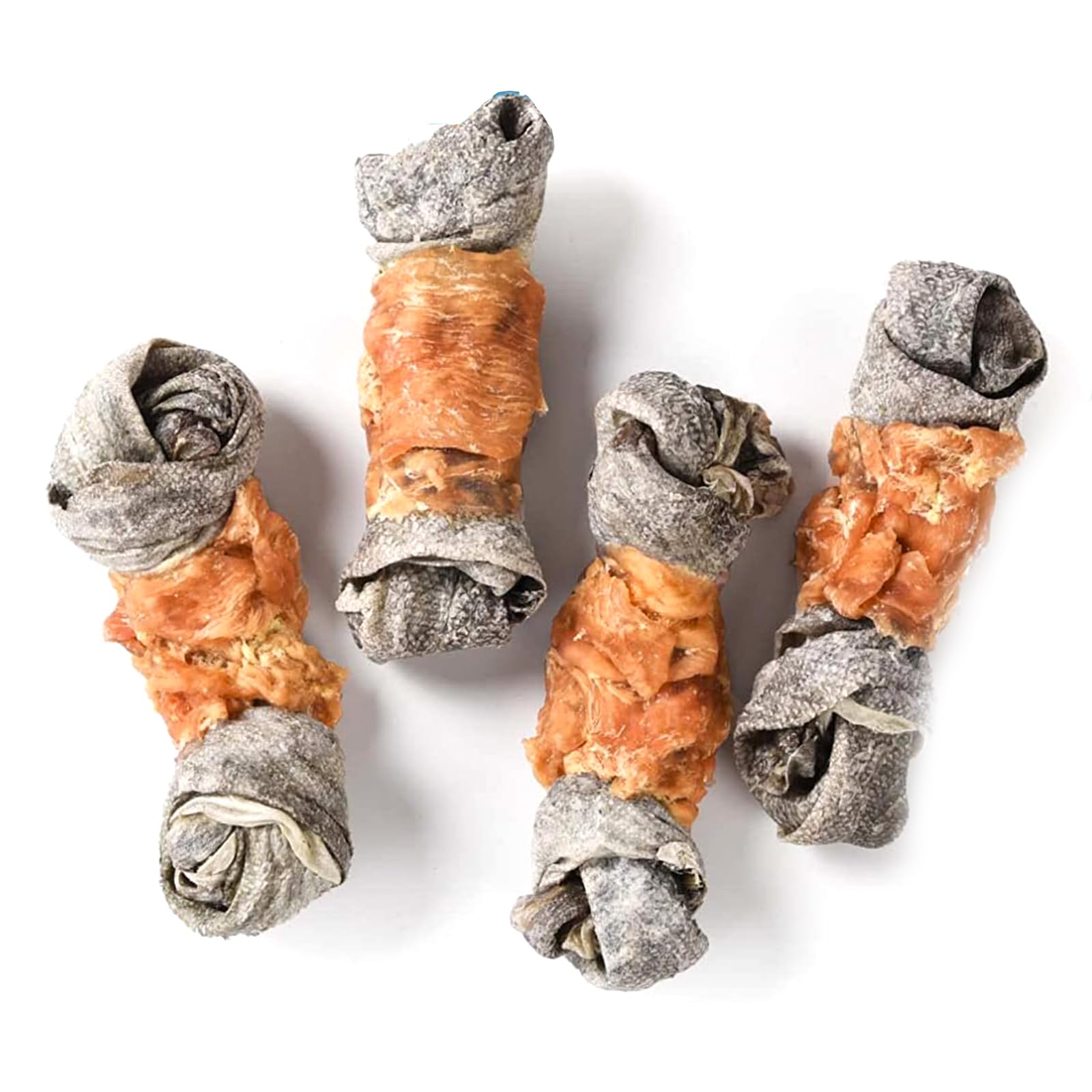 Pawmate Chicken Wrapped Cod Skin Knotted Bones-6.5, All-Natural Healthy Dog Chew Treats Fish Skin, Rich in Omega3 Protein 5-6 Pc