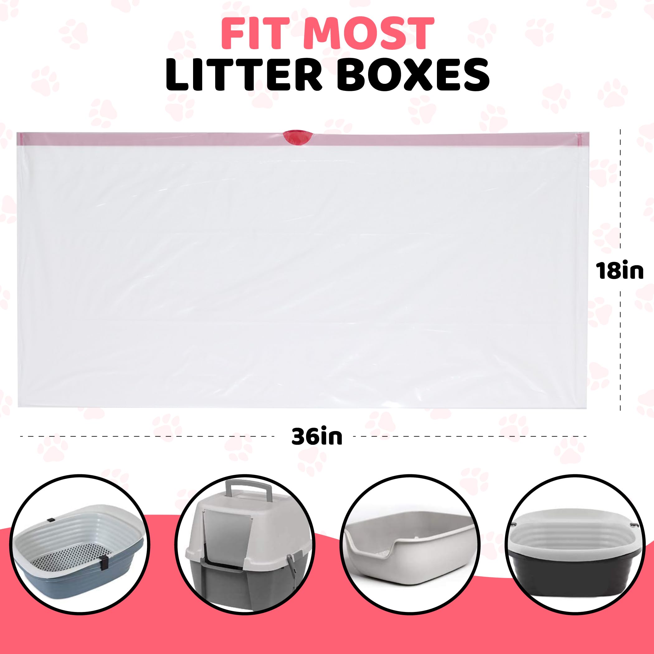 Kitty Litty Cat Litter Box Liners 30 Count Drawstring Kitten Waste Bag