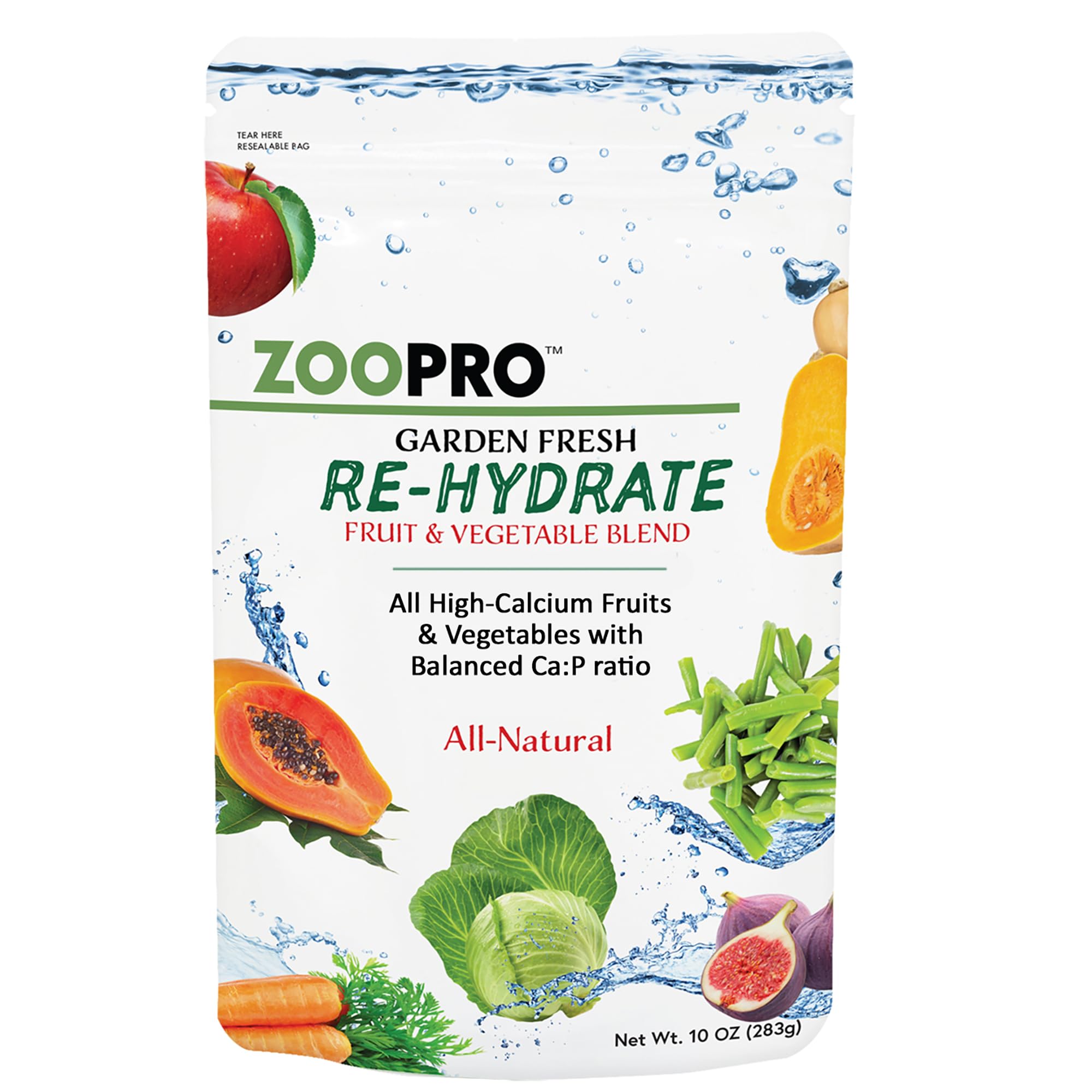 Exotic Nutrition Garden Fresh Re-Hydrate - High Calcium Dried Fruit & Vegetable Mix - for Sugar Gliders, Marmosets, Parrots, Con