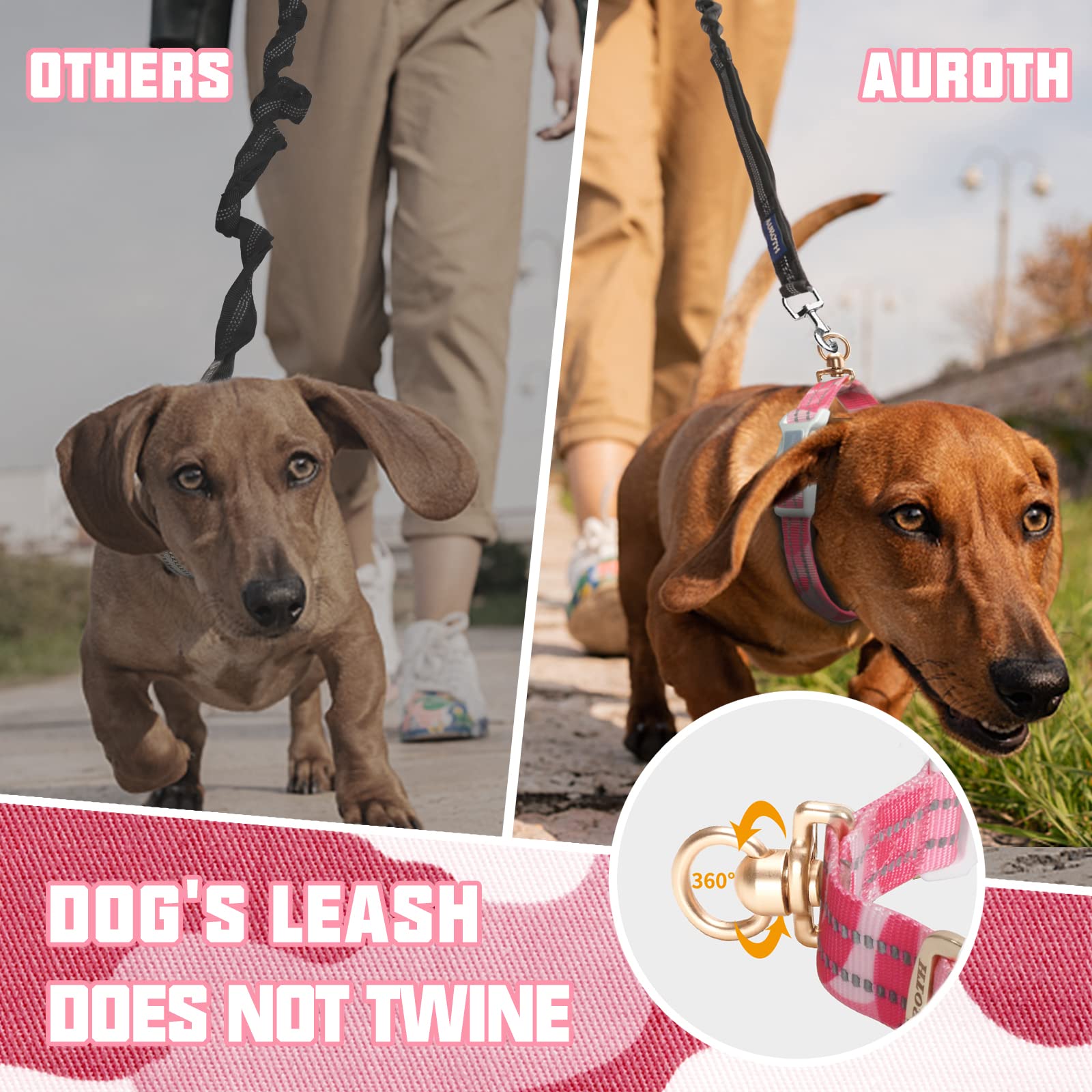 Auroth Dog Collar For Medium Large Dogs, Reflective Dog Collar, Soft Nylon Adjustable Dog Collars With Heavy Duty Metal D Ring Tangle Free (Large:15.7'-27.1', Pink Camo)