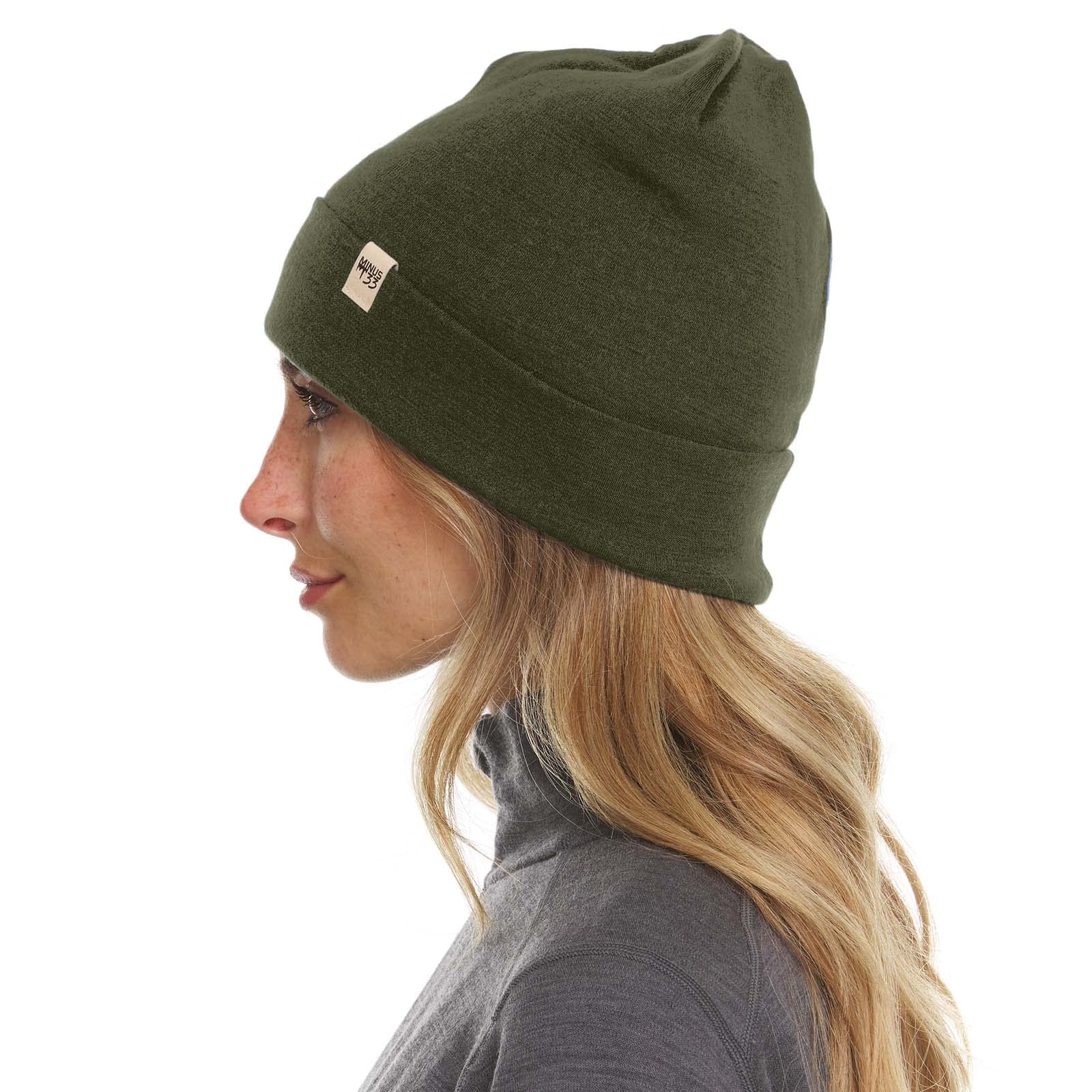 Ridge Cuff Beanie - 100 Merino Wool - Warm Winter Hat - Olive Drab