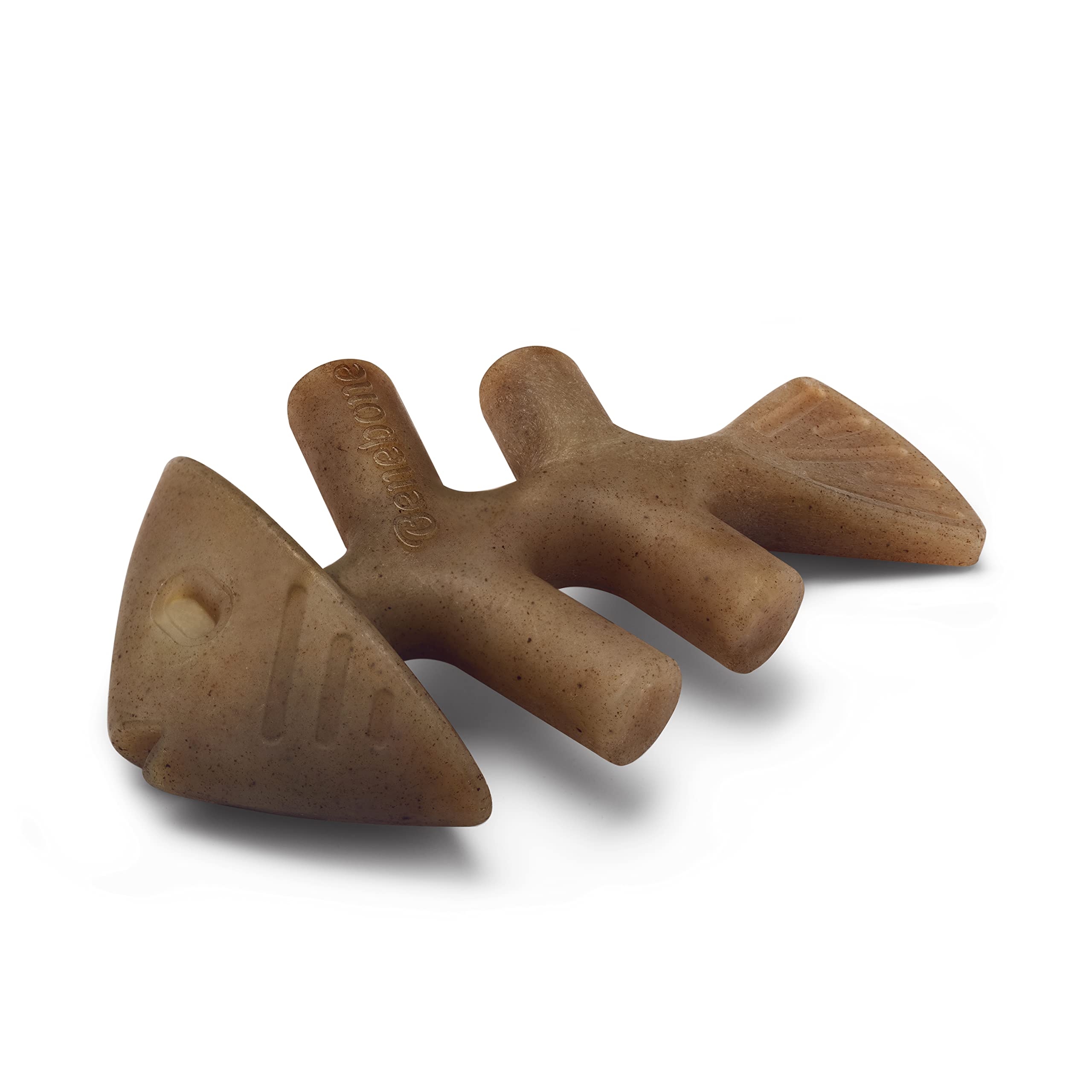 Benebone Set Of 1 Fishbone/Wishbone Durable Dog Chew Toys, Real Fish, Real Bacon, Made In Usa, Small