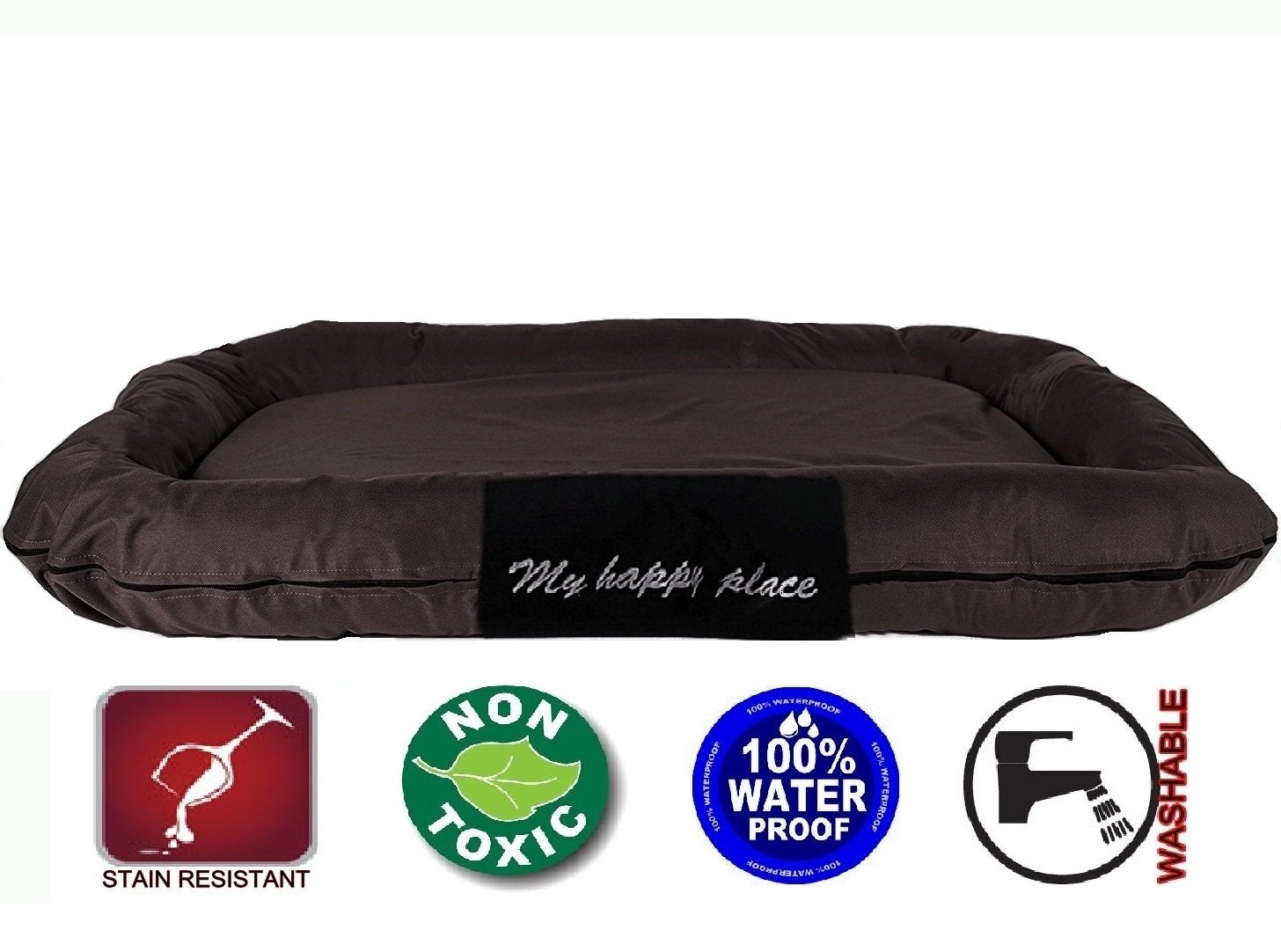 Ehomegoods Luxury Orthopedic Solid Memory Foam Pet Bed Pad With External Strong Tough Oxford Waterproof Cover Case For Small To Extra Large Dog (48X30 Inches, Brown)