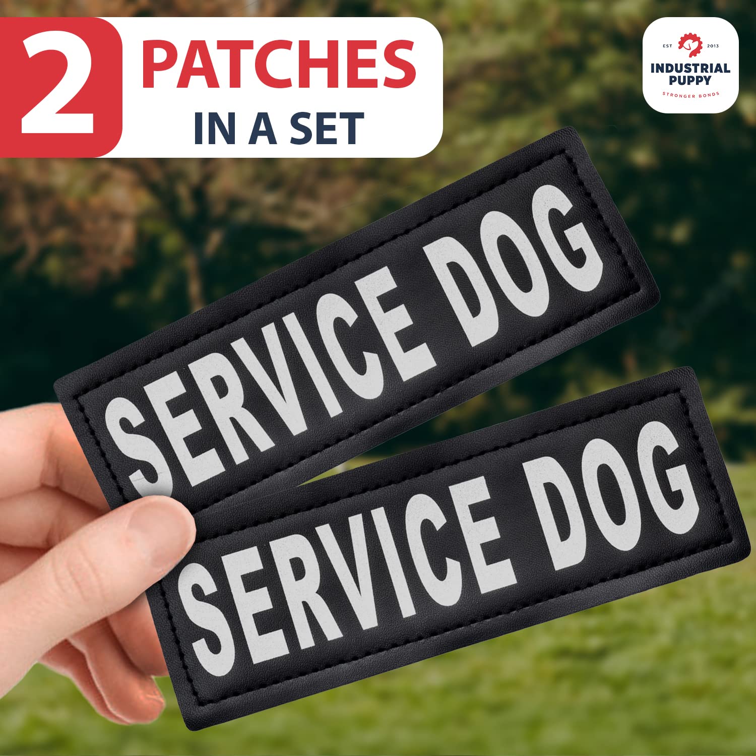 Industrial Puppy Service Dog Patch With Hook Back And Reflective Lettering  Set Of Two Service Dog Tag For Service Dog Vest Serv