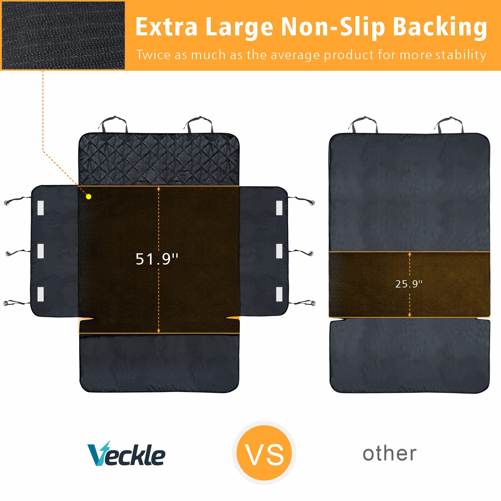 Veckle SUV Cargo Liner for Dogs, Waterproof Dog Trunk Cover with Side Flap Protector 2 Large Pockets Pet Seat Cover for SUV Seda