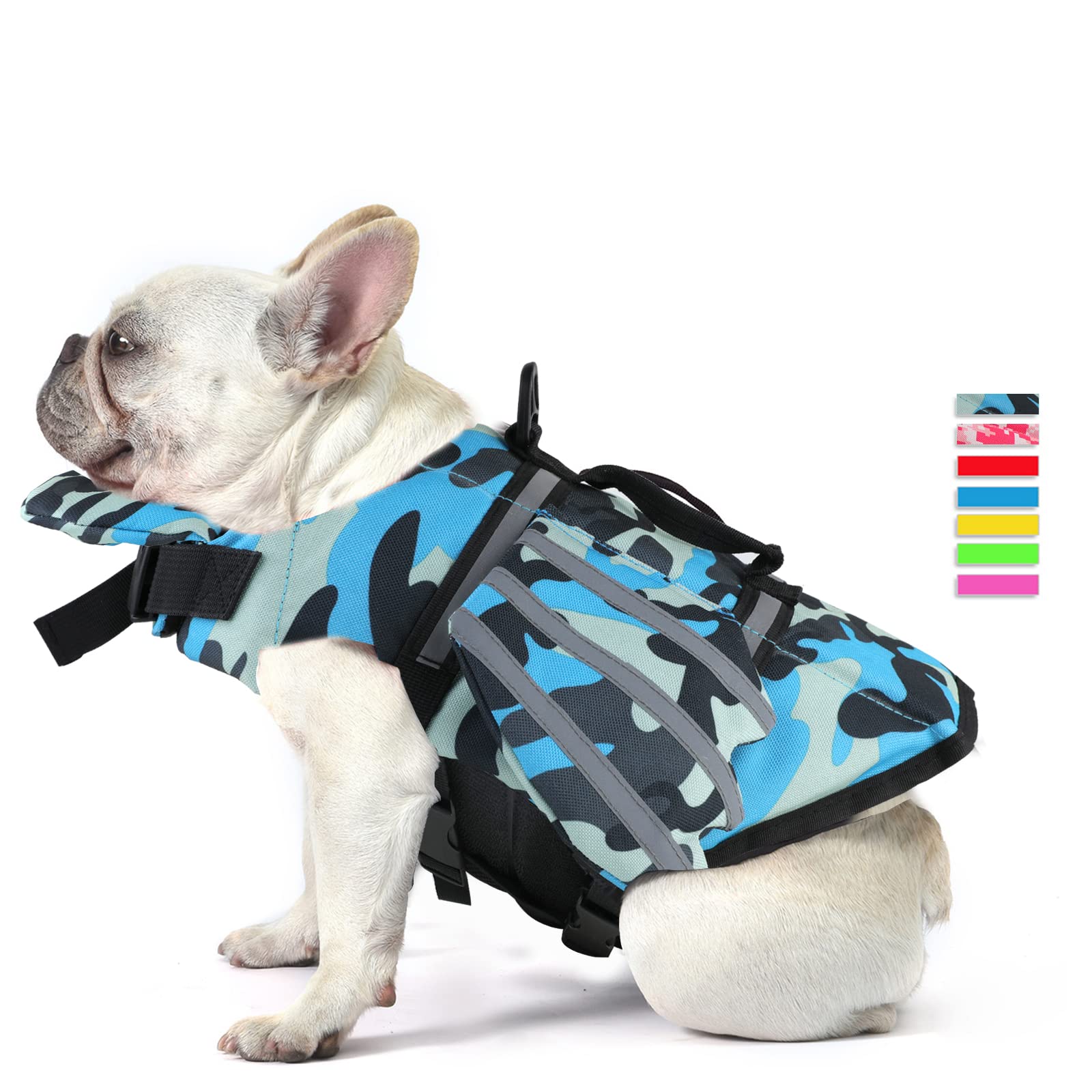 Petglad Dog Life Jacket, Wings Design Pet Life Vest, Dog Flotation Lifesaver Preserver Swimsuit with Handle for Swimming Pool Be