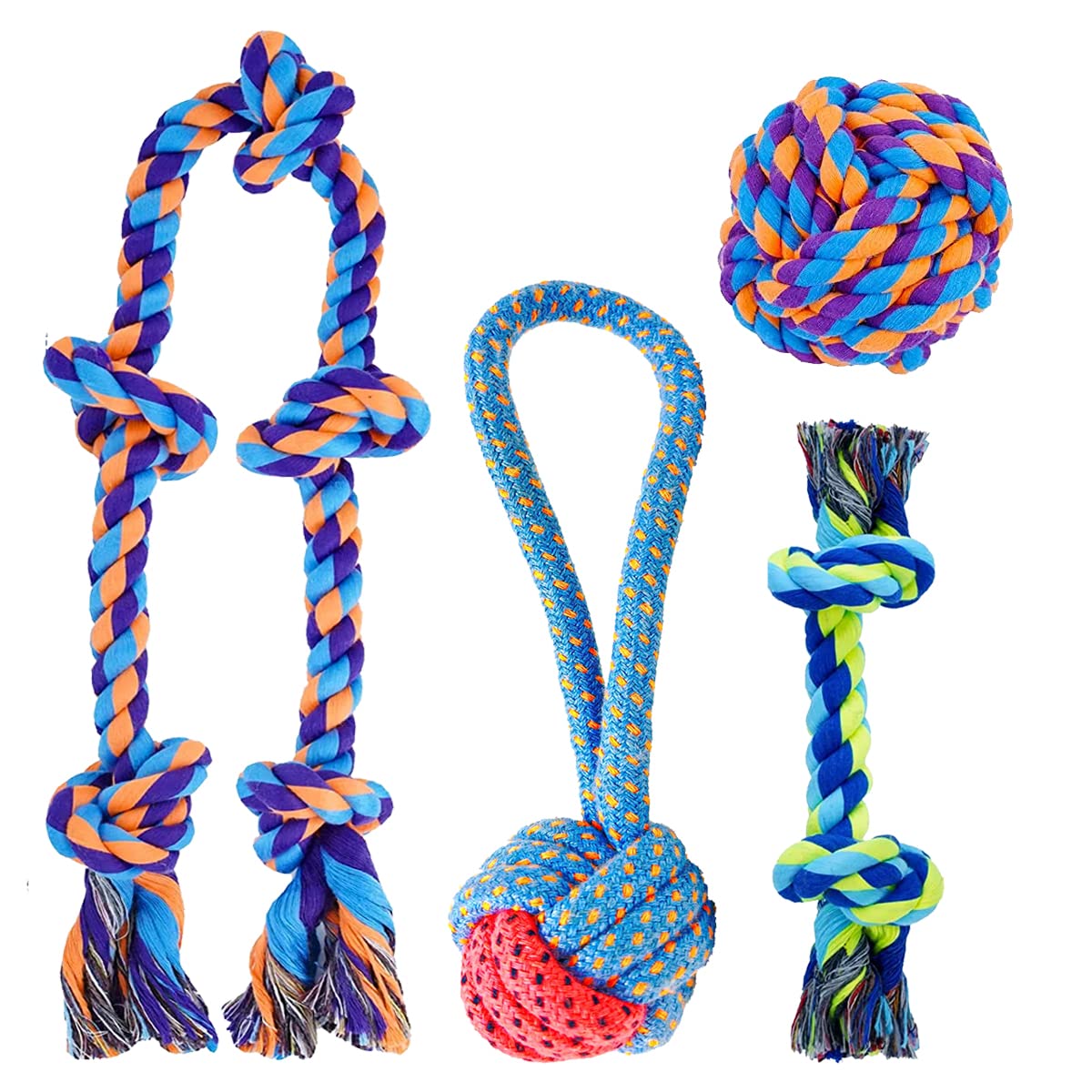 Youhavedeal Dog Chew Toys For Puppy Teething 4 Pack Dog Rope Toys, Interactive Puppy Teething Chew Toys For Small, Medium Dogs, 