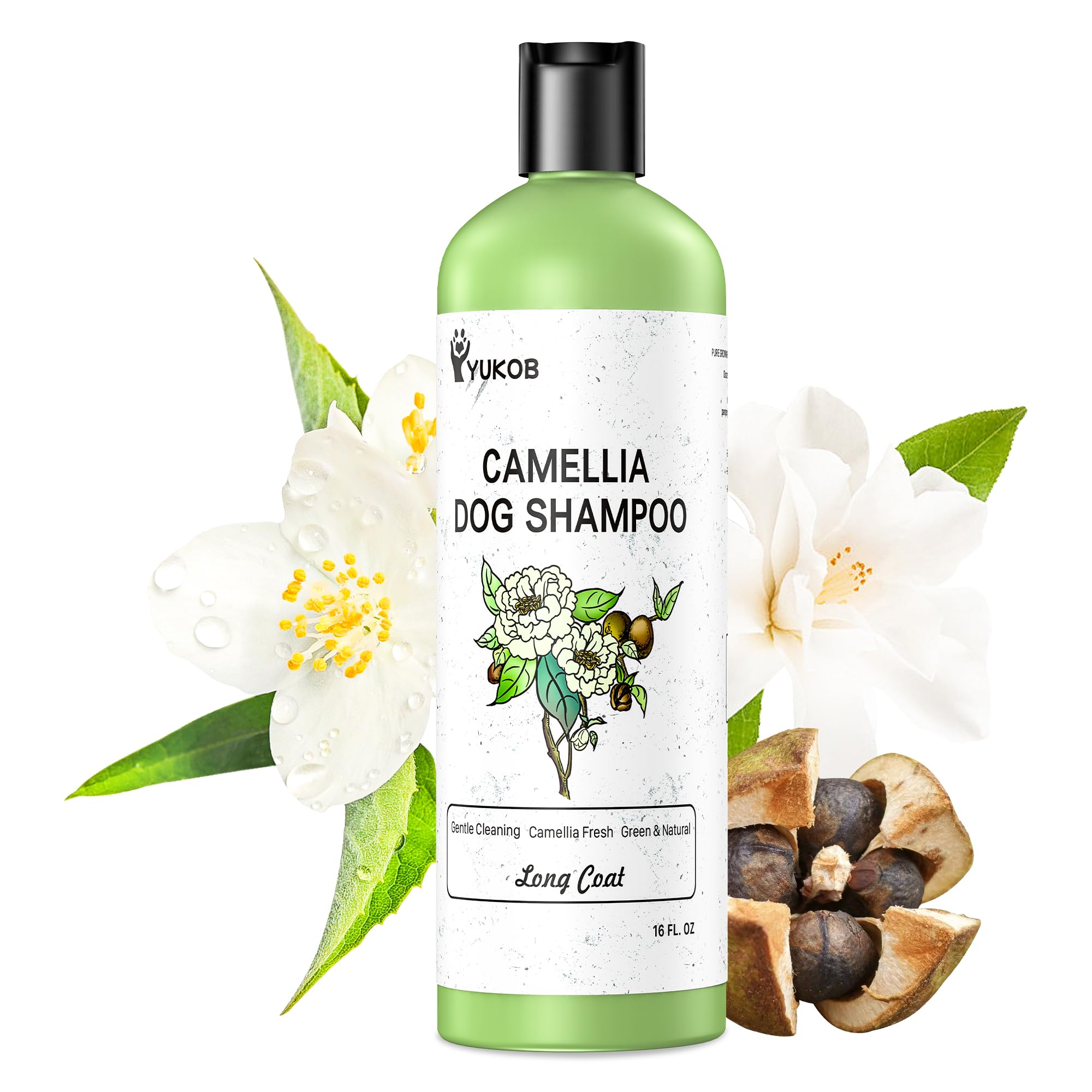 Yukob Dog Shampoo For Allergies & Itching - Natural Camellia Oil Pet Shampoo For Sensitive Skin, Deshedding, Smooth Coat For Sme