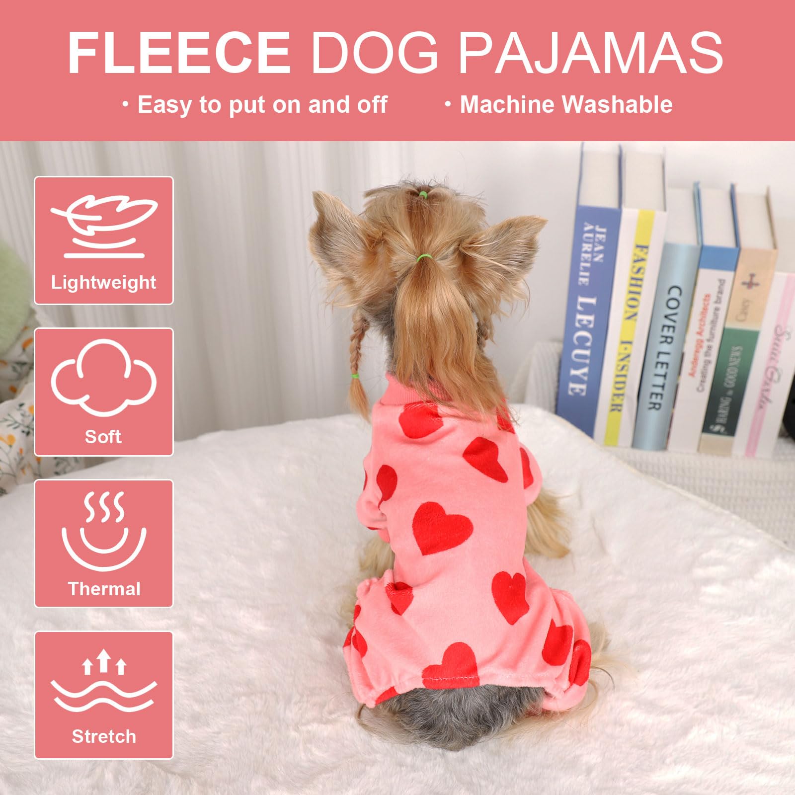 Dog Pajamas for Small Dogs Girl Boy Super Soft Dog Clothes Fleece Puppy Pjs Jammies 4 Leg for Chihuahua Yorkie Winter Spring One